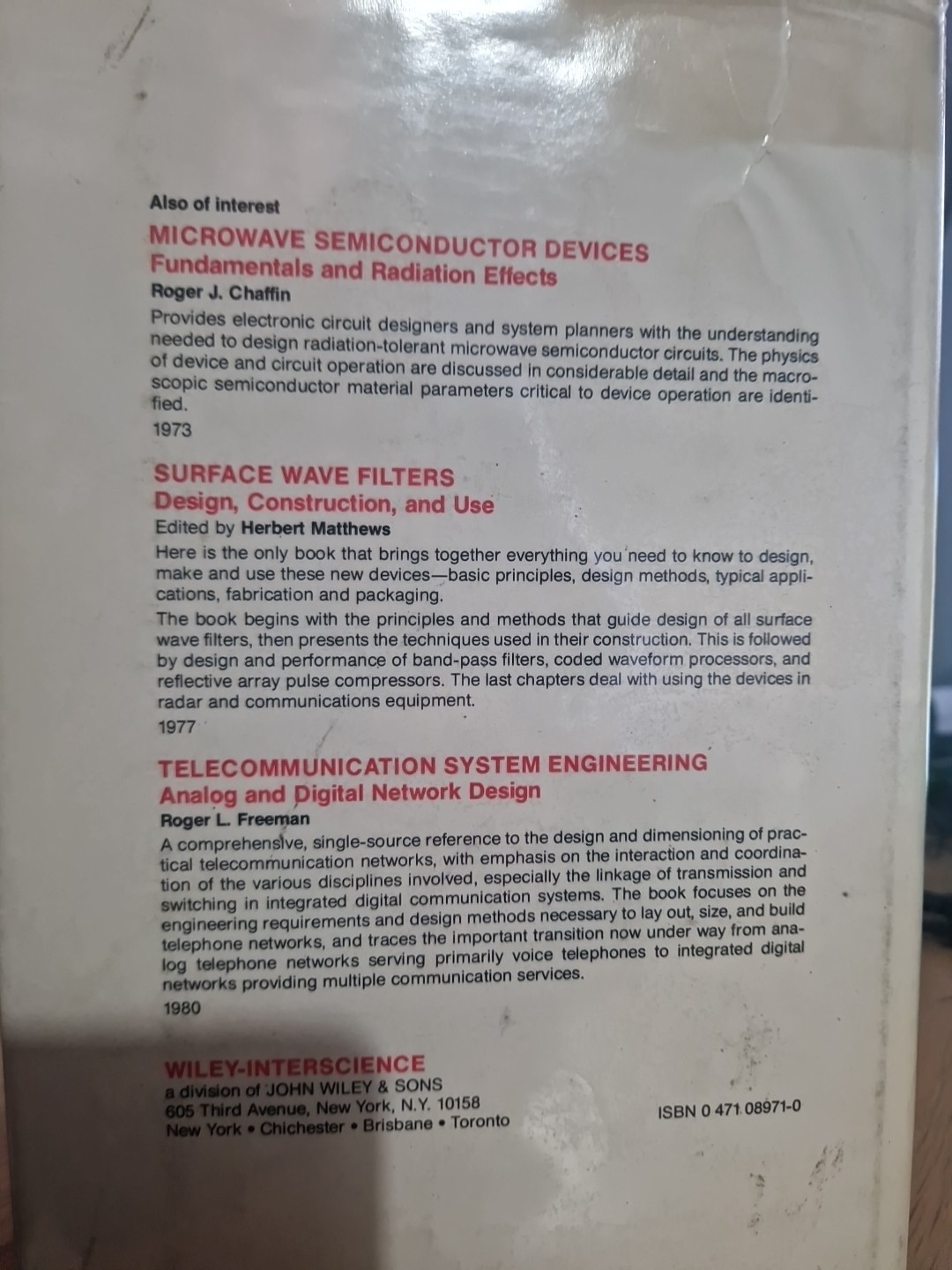 Solid-State Microwave Amplifier Design Hardcover Tri T. Ha BOOK – 1
