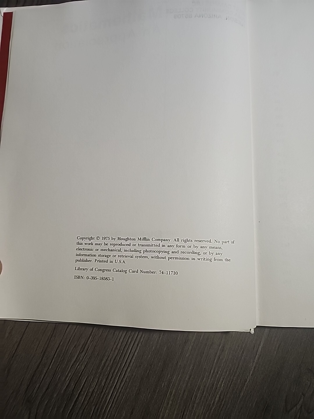 Mathematics An Appreciation Michael Bernkopf Hardcover 1975