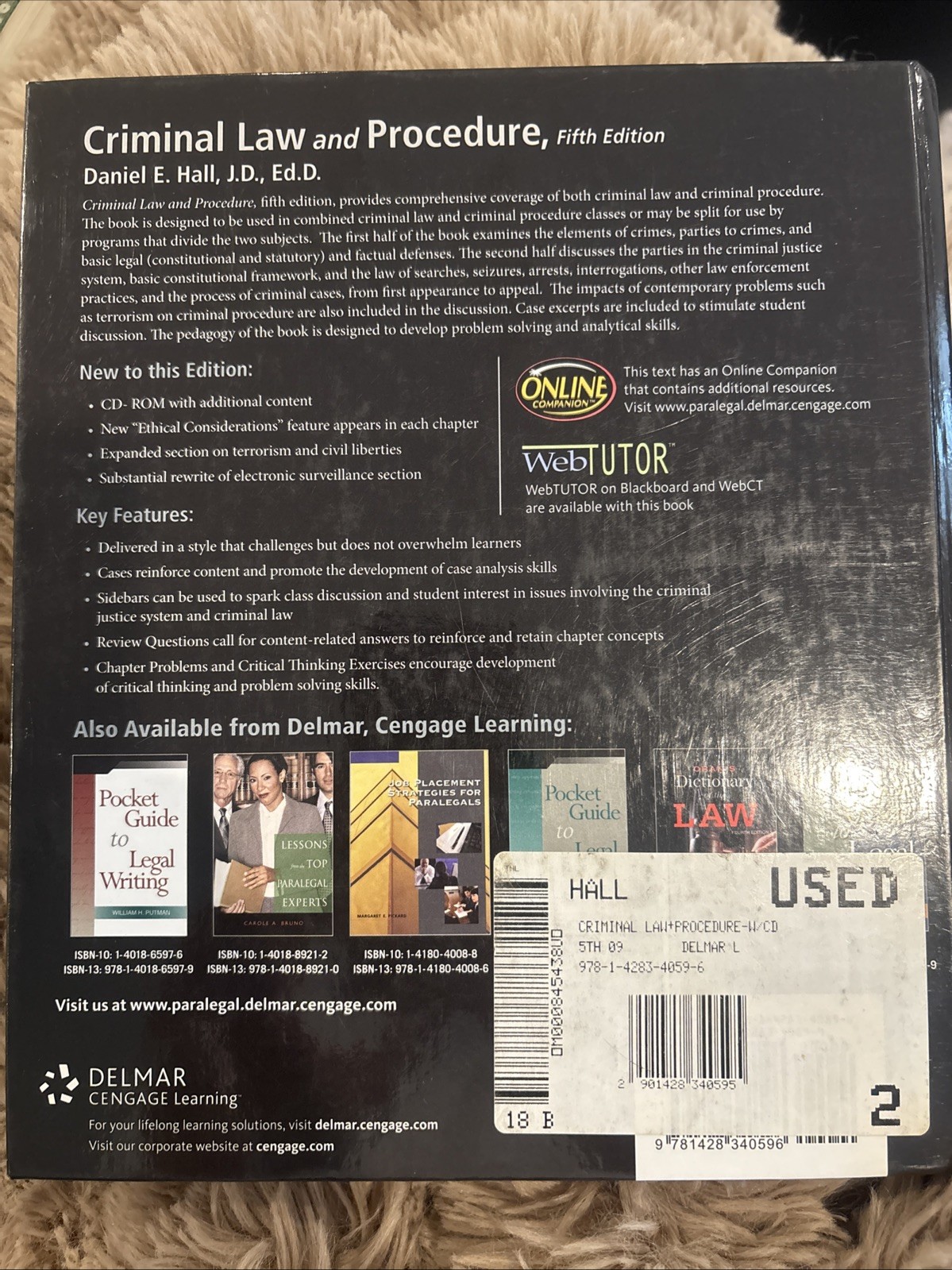 Delmar Cengage Learning Criminal Law And Procedure Book Fifth Edition