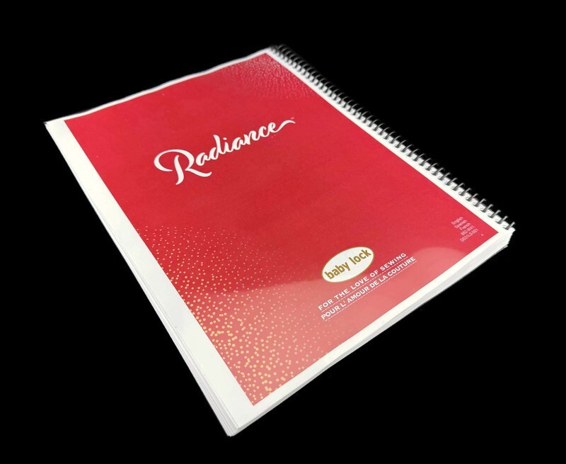 Baby Lock Radiance BLRA Instruction Manual: 288pg Full Color & Protective Covers