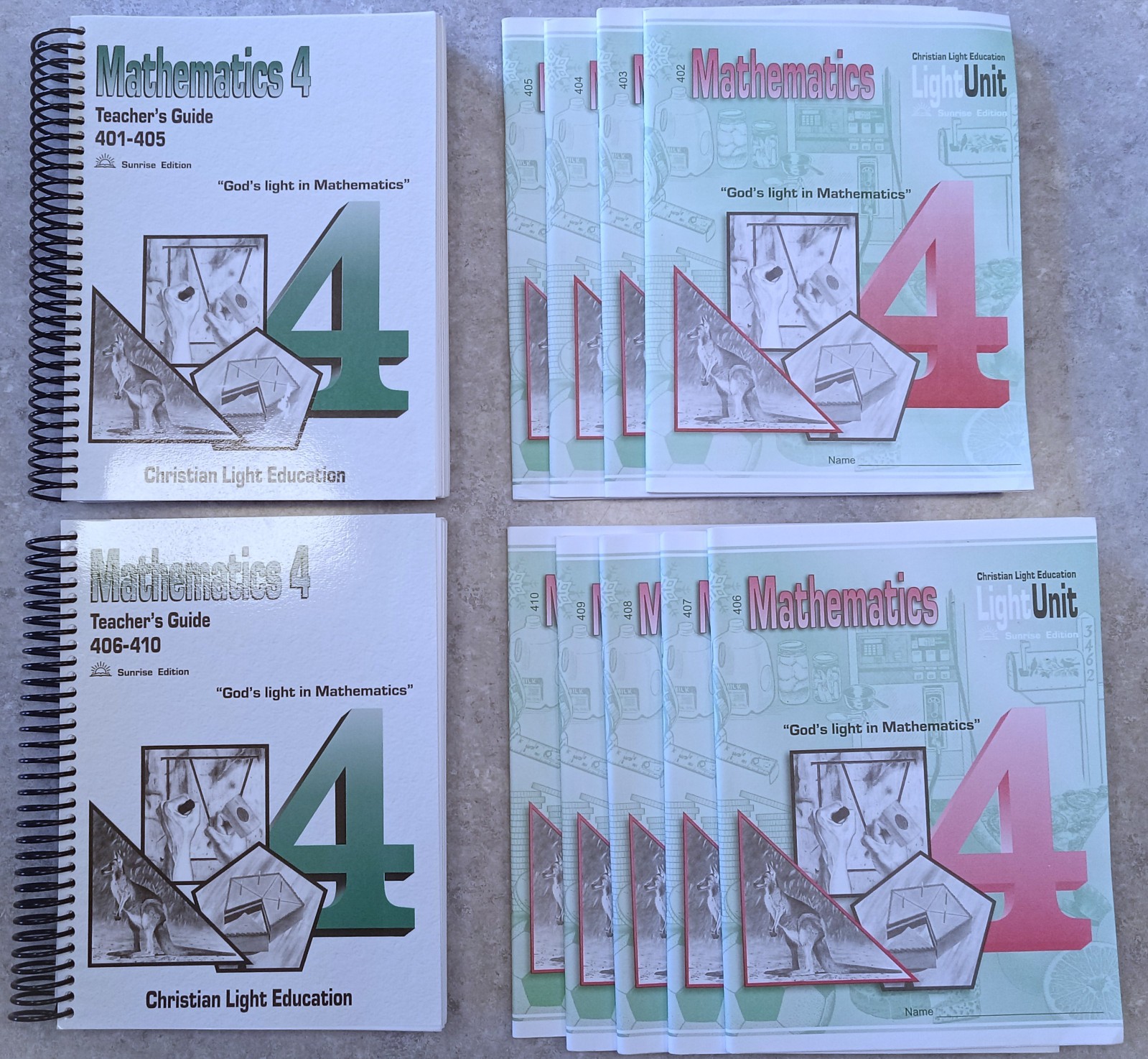 Christian Light Education CLE Math 4 TE Light Units 403-410