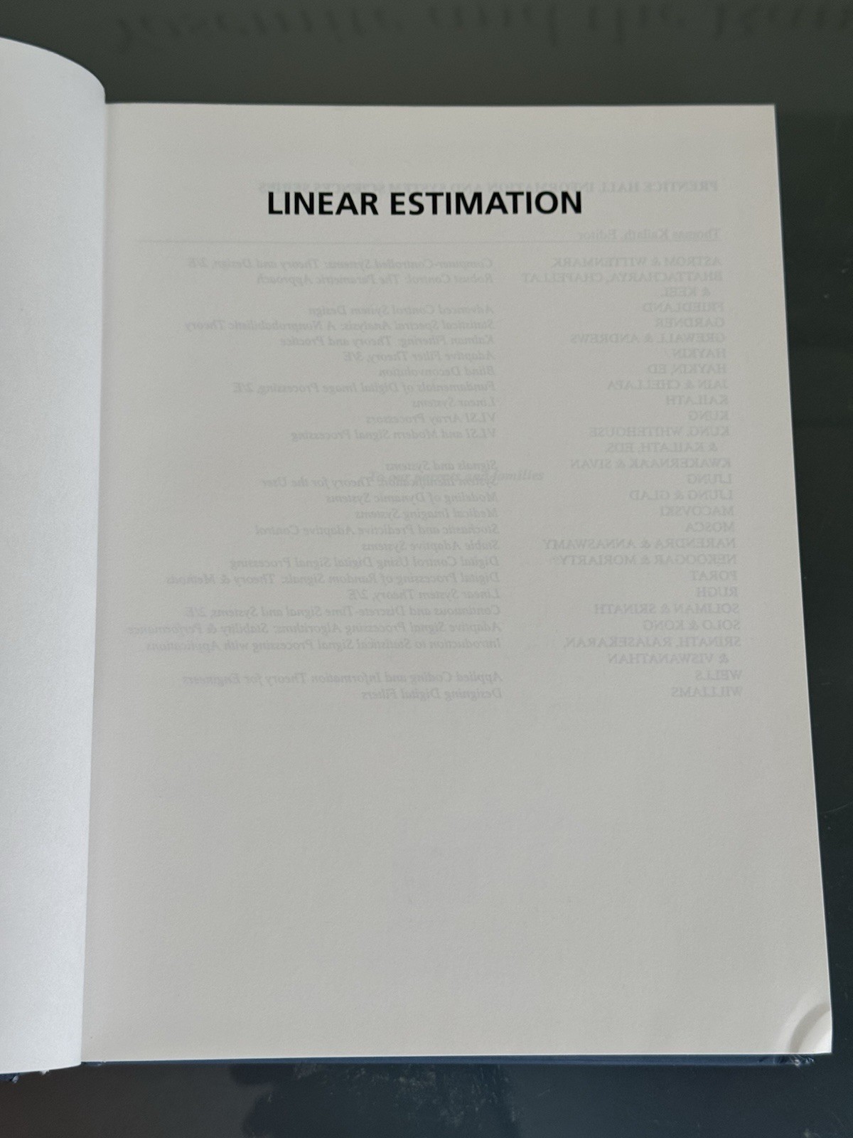 Linear Estimation by Thomas Kailath (Hardcover 2000) Statistics Probability Math