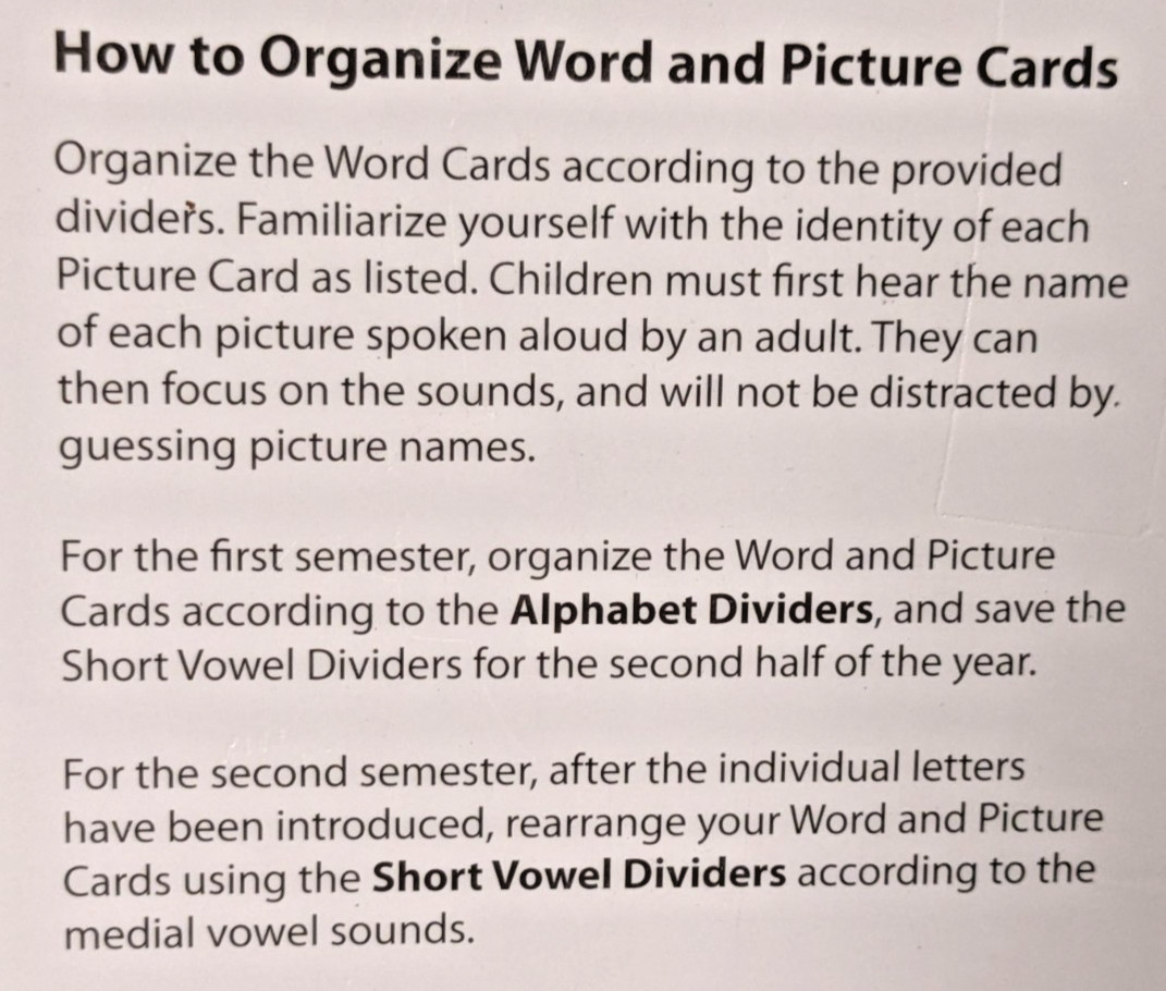 Backpack Bear’s Word & Picture Cards, Starfall Education. 223 Picture Cards