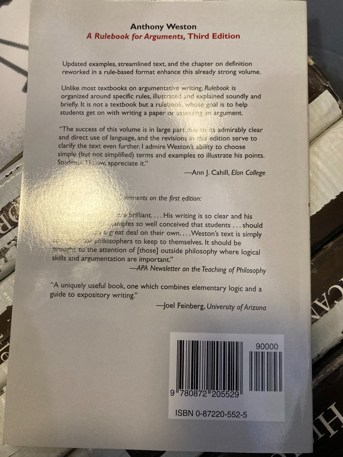 Rulebook for Arguments by Anthony Weston (2001, Trade Paperback)