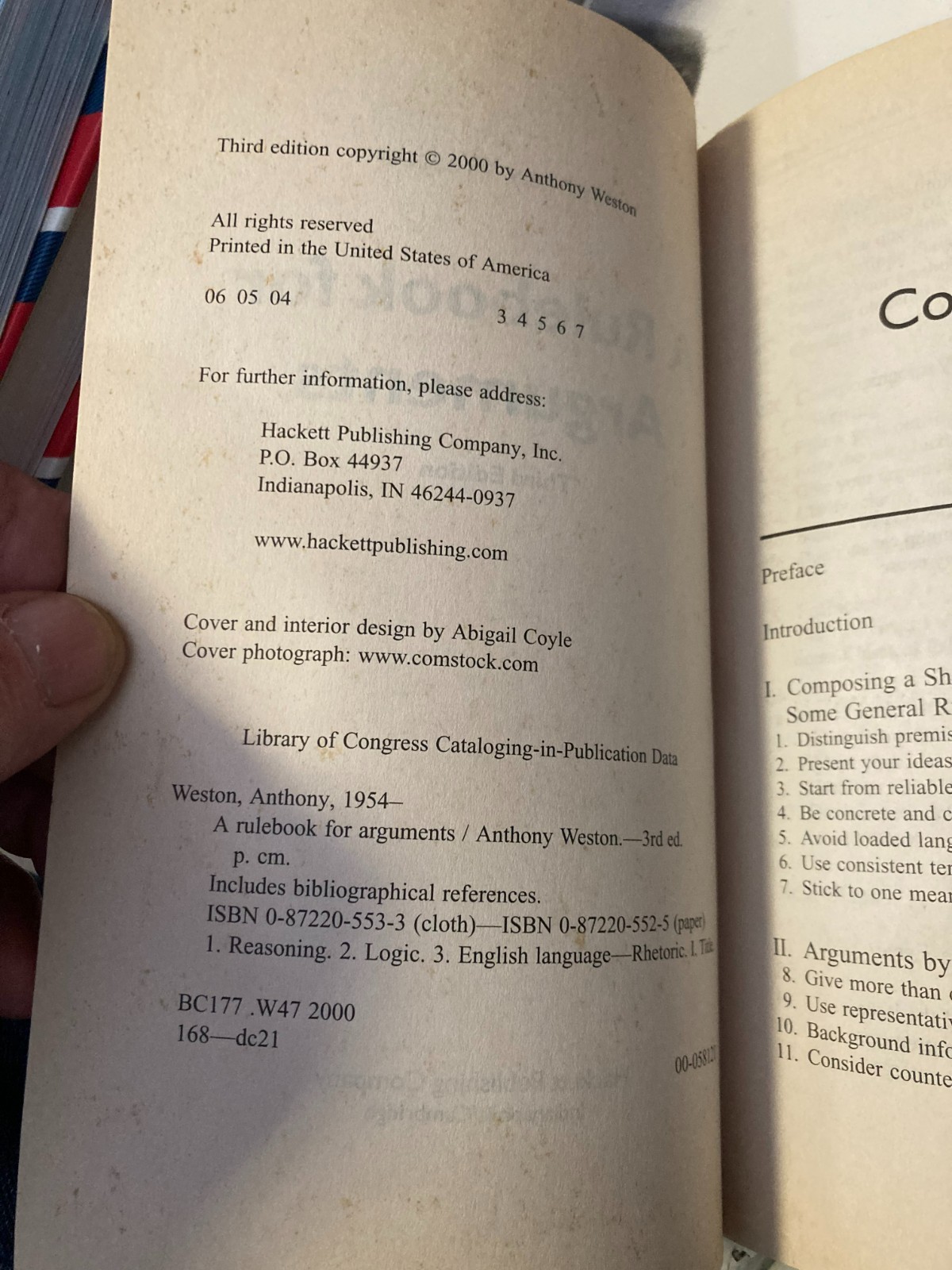 Rulebook for Arguments by Anthony Weston (2001, Trade Paperback)
