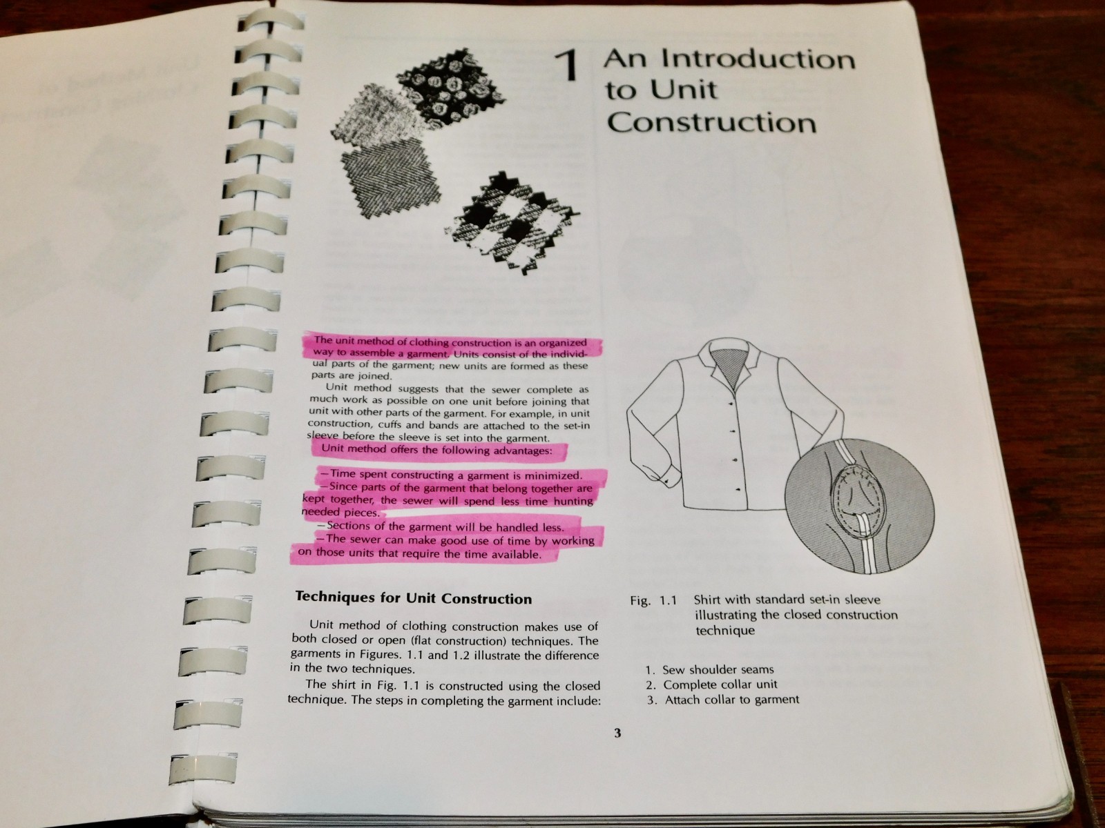 Unit Method of Clothing Construction Seventh Edition Brackelsberg&Marshall VNTG!