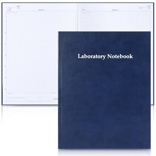 Sturdy Hardbound Lab Notebook – 96 Pages, Grid Format, 8.5″x11.25″, Blue Cover f