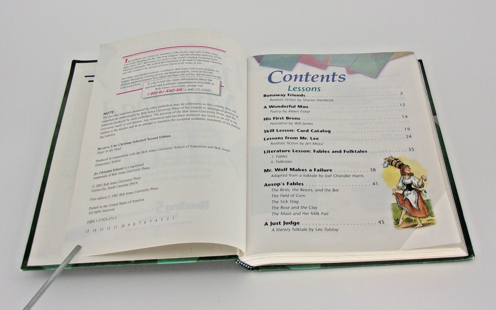 BJU Press- Reading 5 for Christian Pages in My Head Second Edition-Hardcover