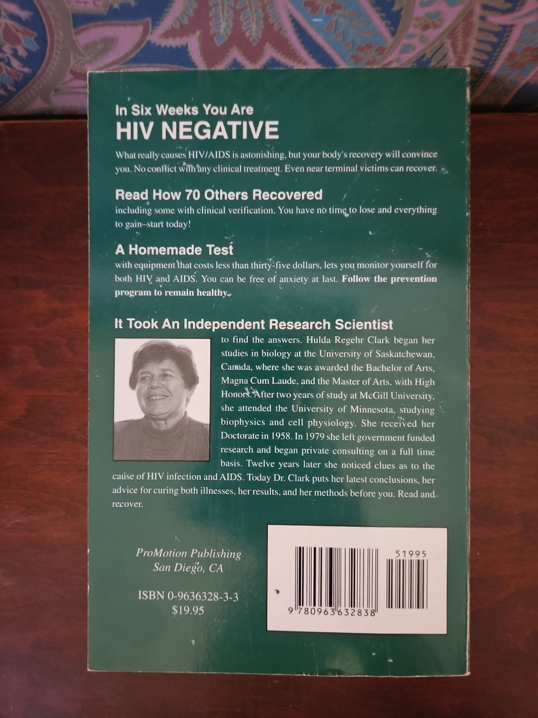 Cure for HIV and Aids : With over 75 Case Histories by Hulda Regehr Clark (1993,