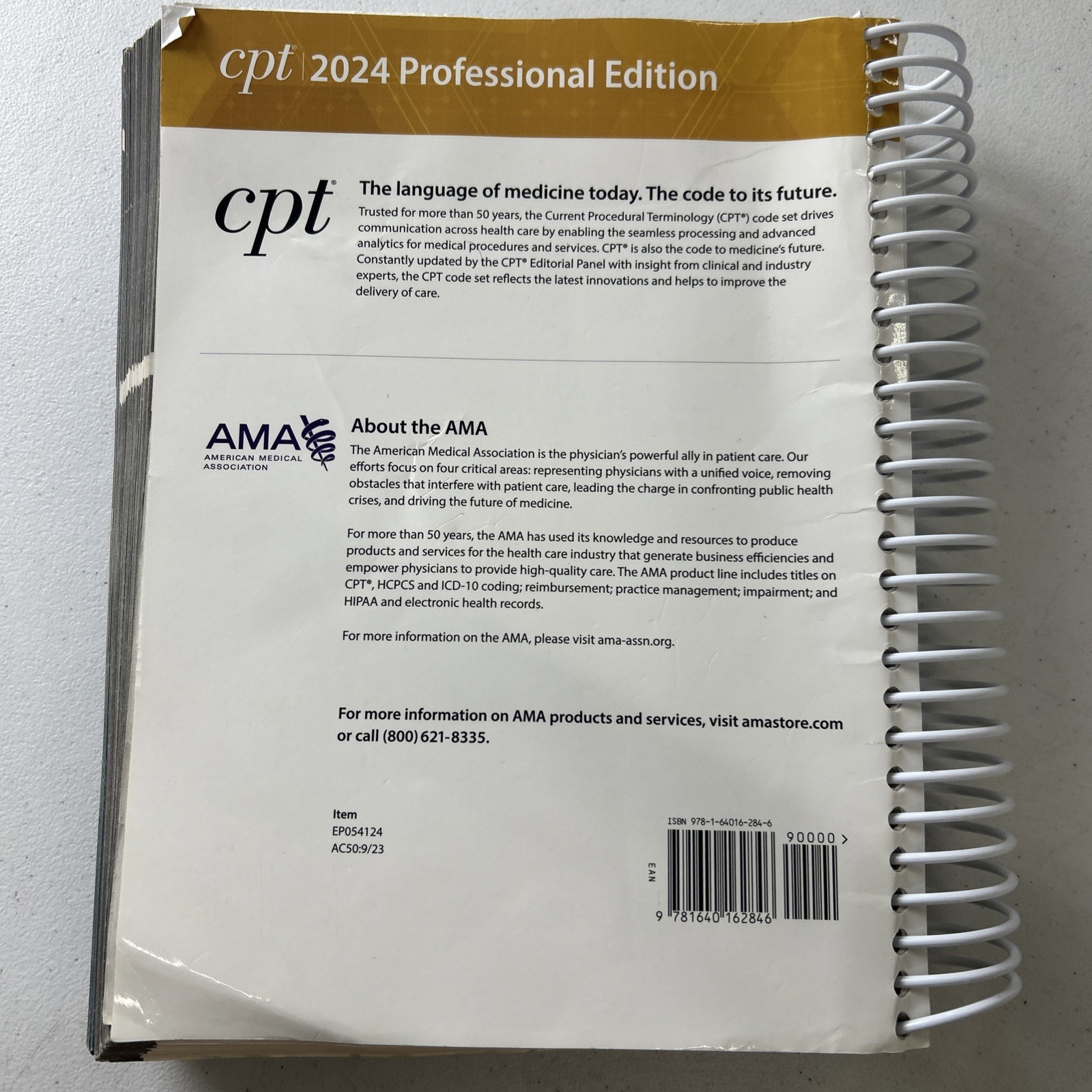 CPT Professional Edition 2024 by American Medical Association AMA Spiral