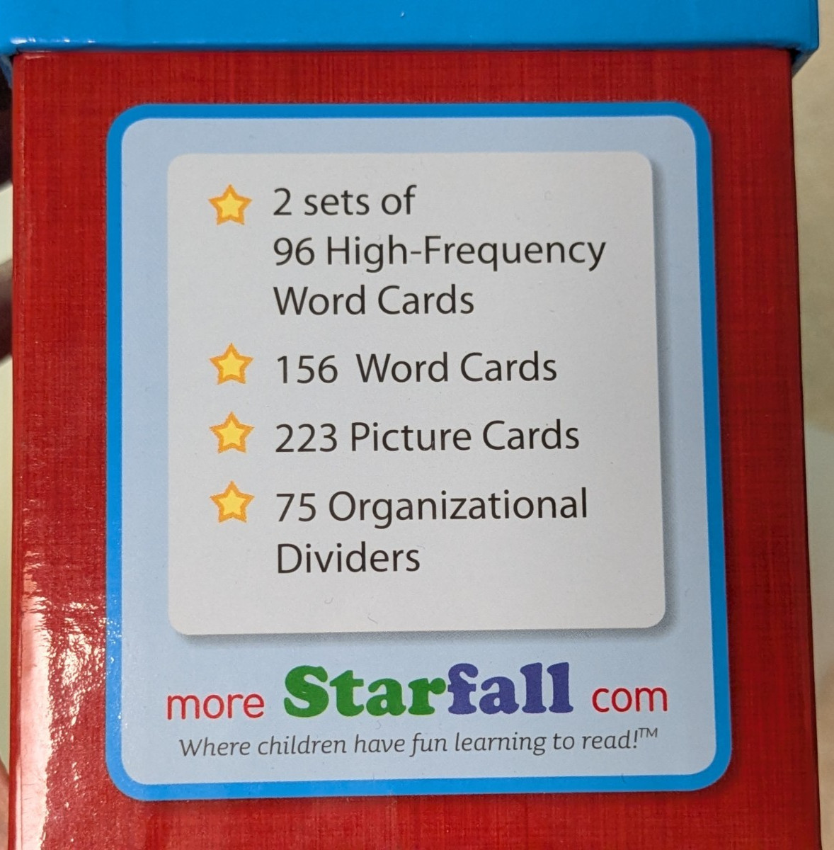 Backpack Bear’s Word & Picture Cards, Starfall Education. 223 Picture Cards
