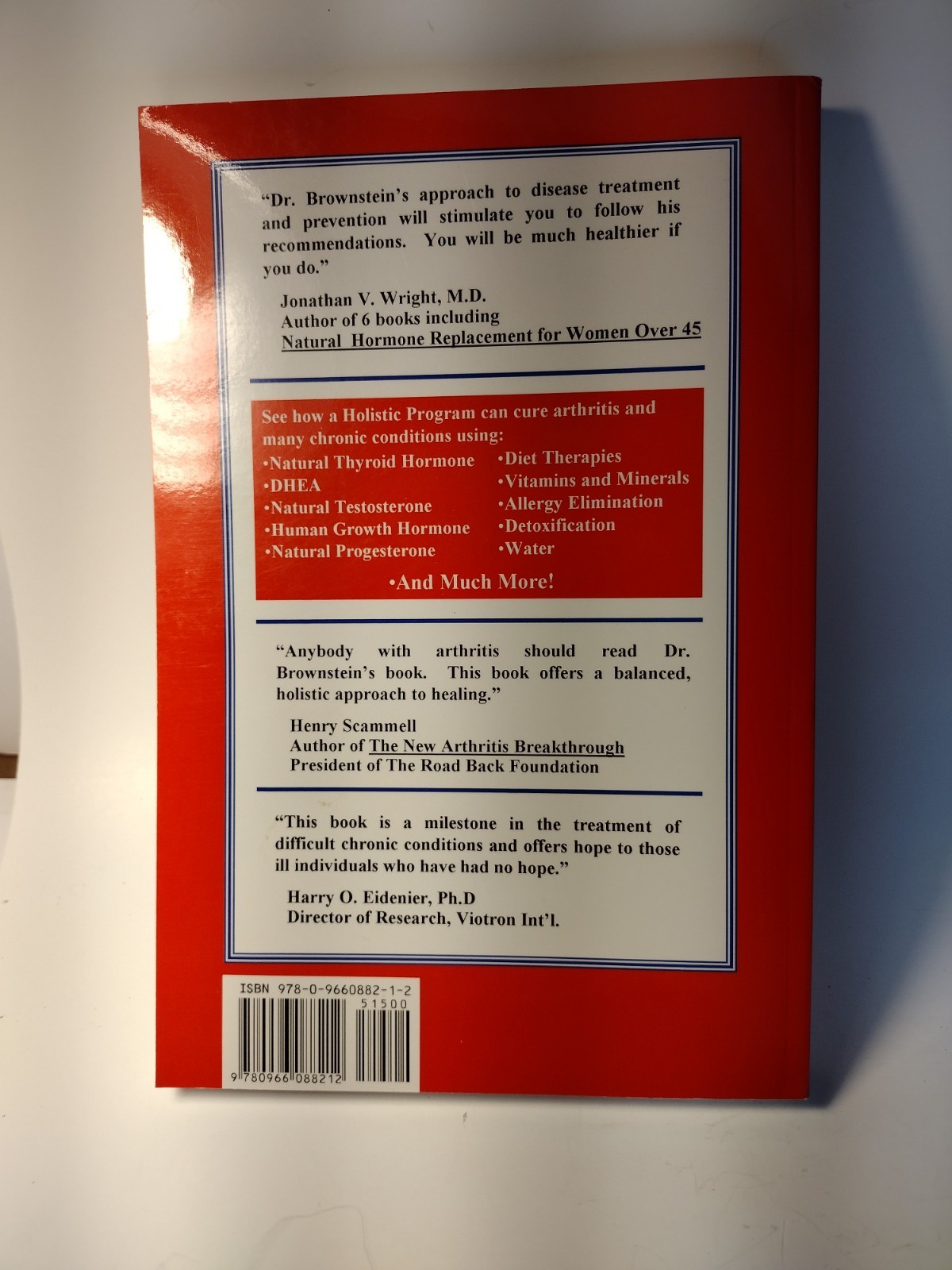 Overcoming Arthritis by David Brownstein, M.D. (2000) , PB. National Best Seller