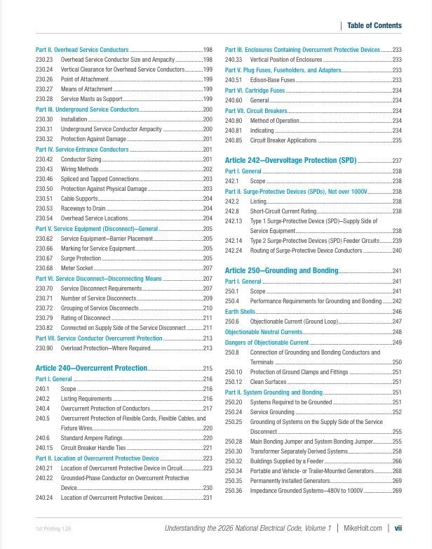 Mike Holt’s 2026 Understanding the NEC, Volume 1 Textbook Articles 90 – 480