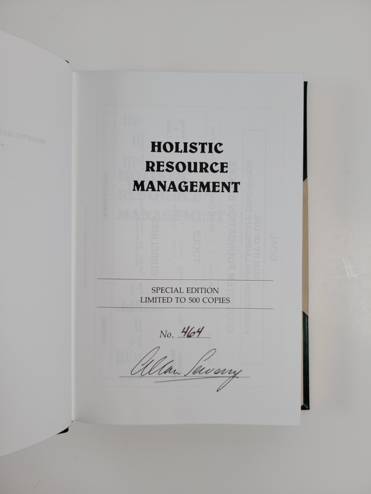 SIGNED Holistic Resource Management Alan Savory Limited Edition 464/500 HC
