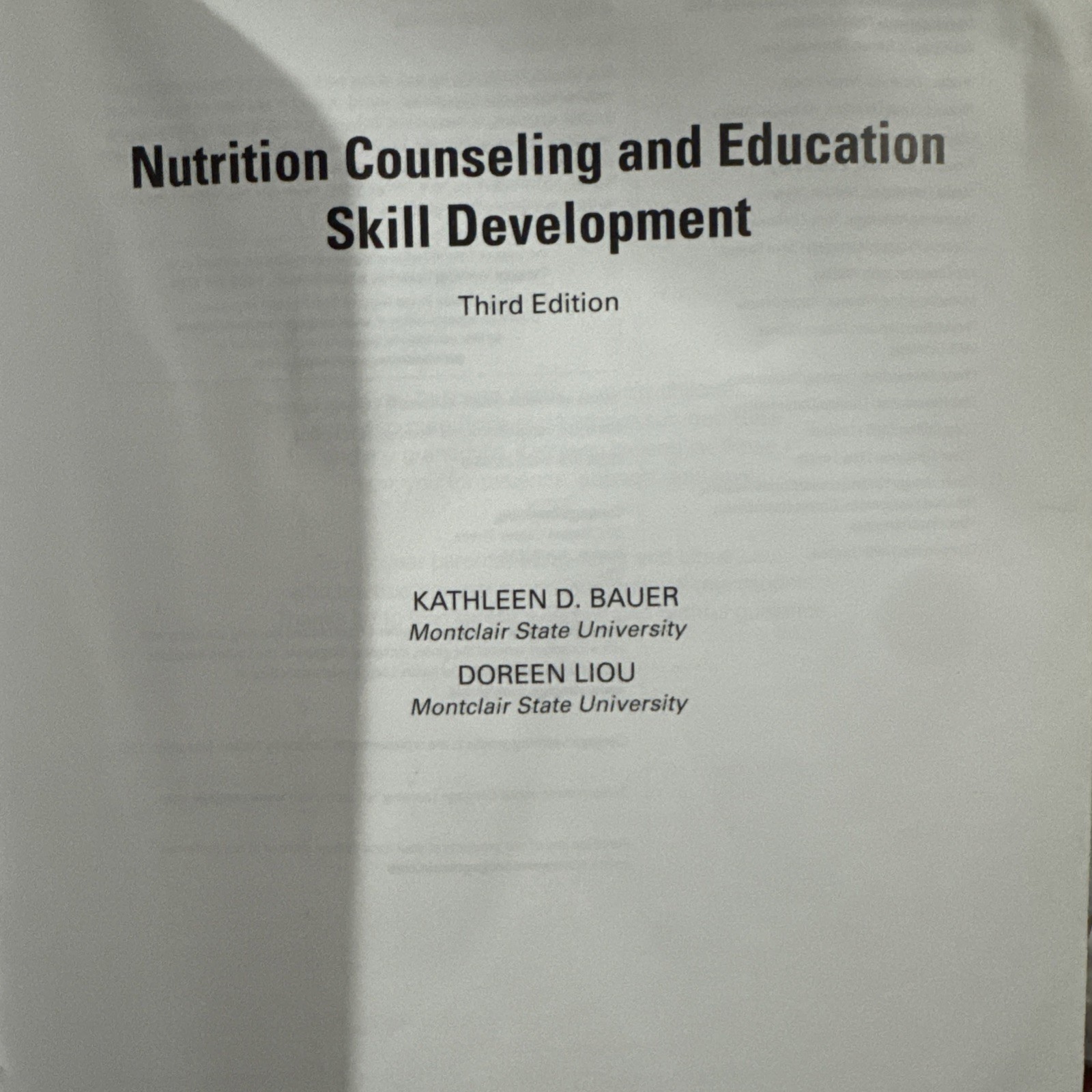 Nutrition Counseling and Education Skill Development by Doreen Liou