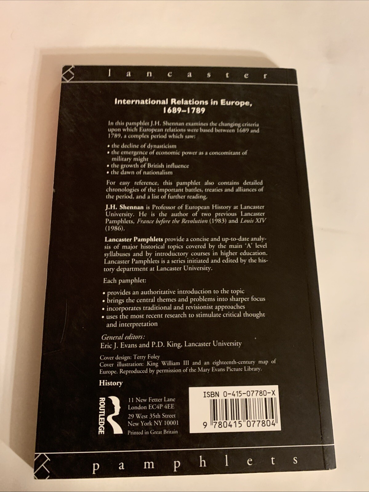 International Relations in Europe, 1689-1789 (Lanc… by Shennan, J.H. Paperback