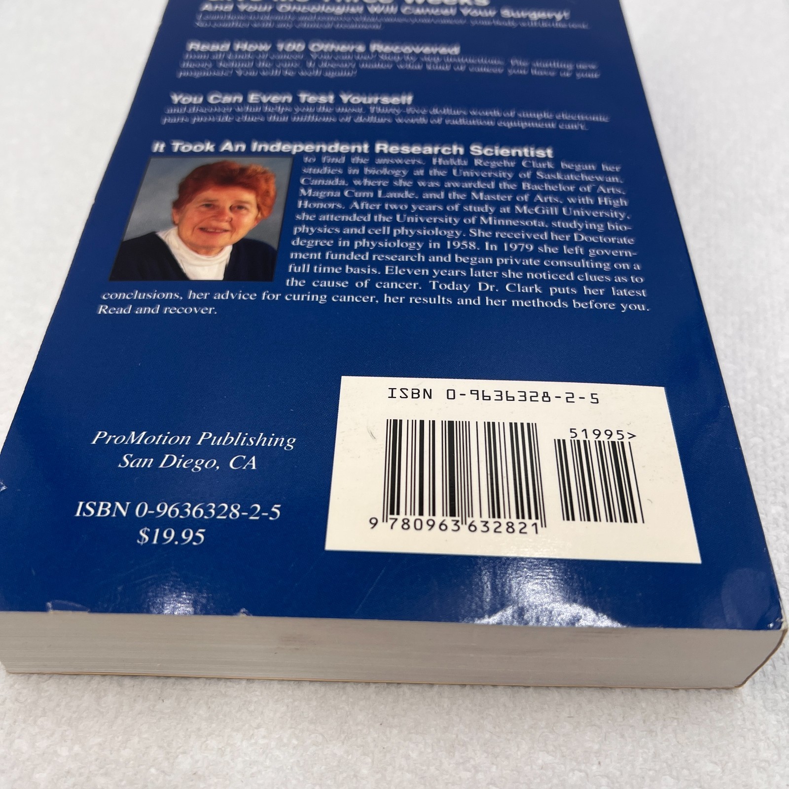 The Cure for All Cancers by Hulda Regahr Clark PhD 1993 Paperback-VG