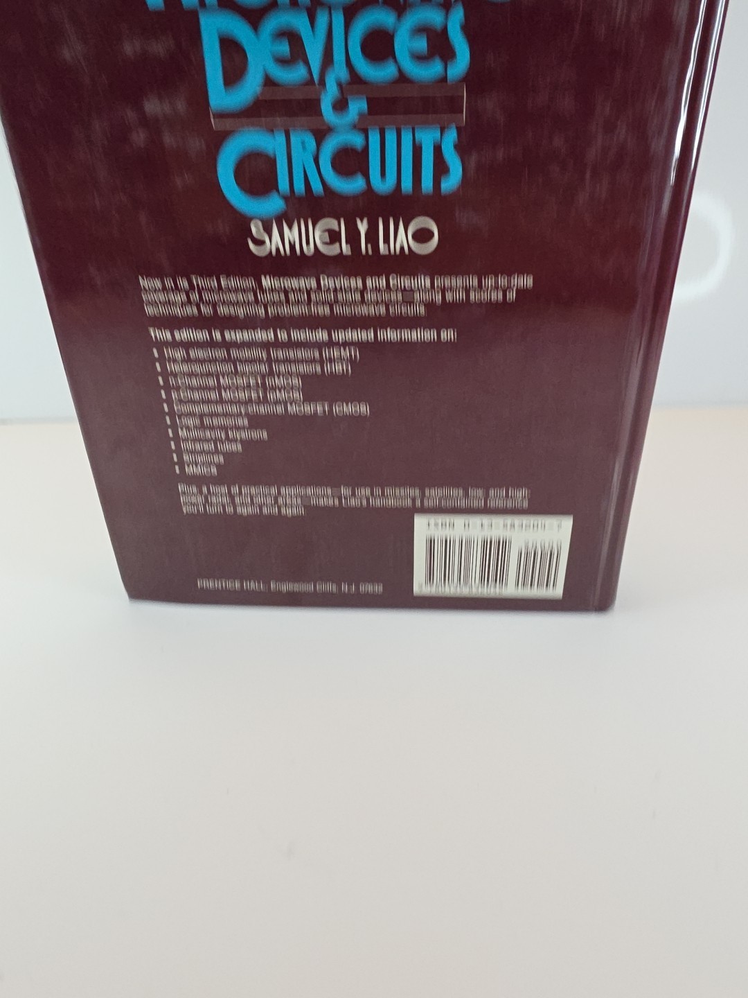 Microwave Devices and Circuits – Third Edition by Samuel Y. Liao Hardcover Book