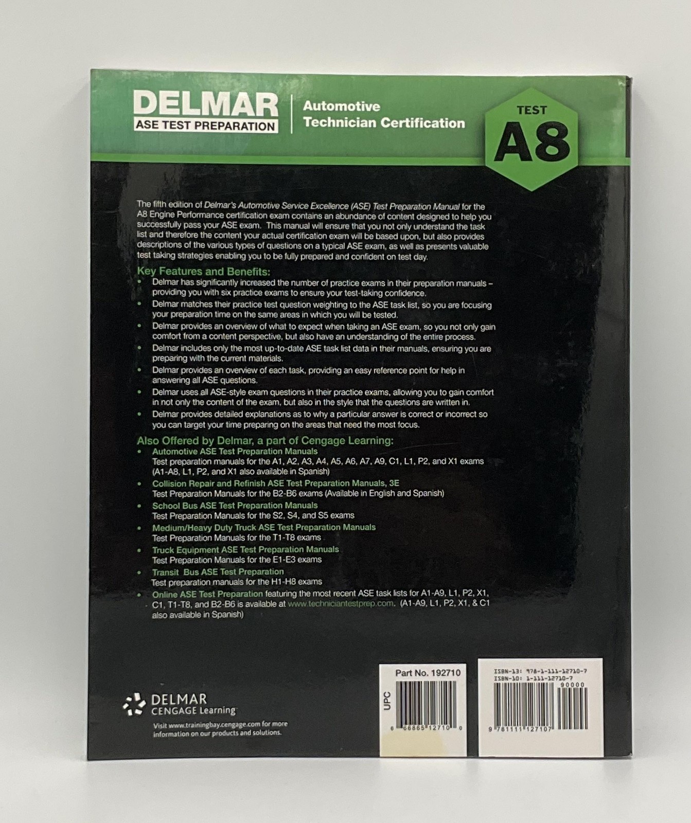 Engine Performance Delmar Cengage Learning Paperback A8 2012 USA