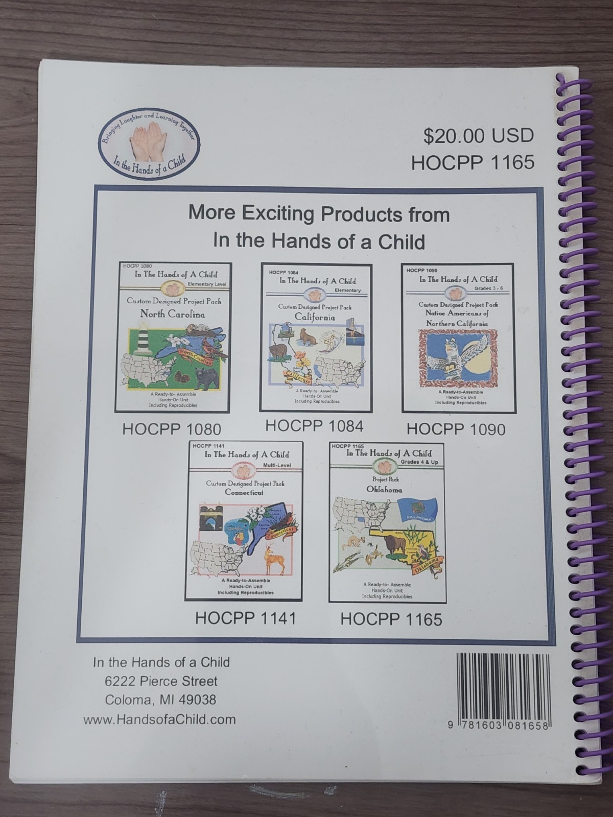 🕮 A7~In The Hands of a Child PROJECT PACK OKLAHOMA Grades 4-12