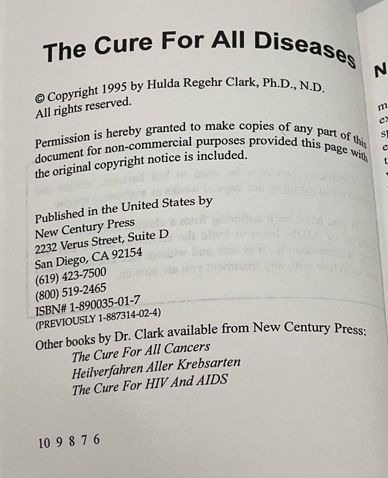Vintage The Cure For All Diseases With Many Case Histories Clark Purple PB
