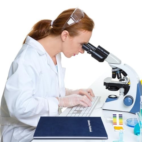 Sturdy Hardbound Lab Notebook – 96 Pages, Grid Format, 8.5″x11.25″, Blue Cover f