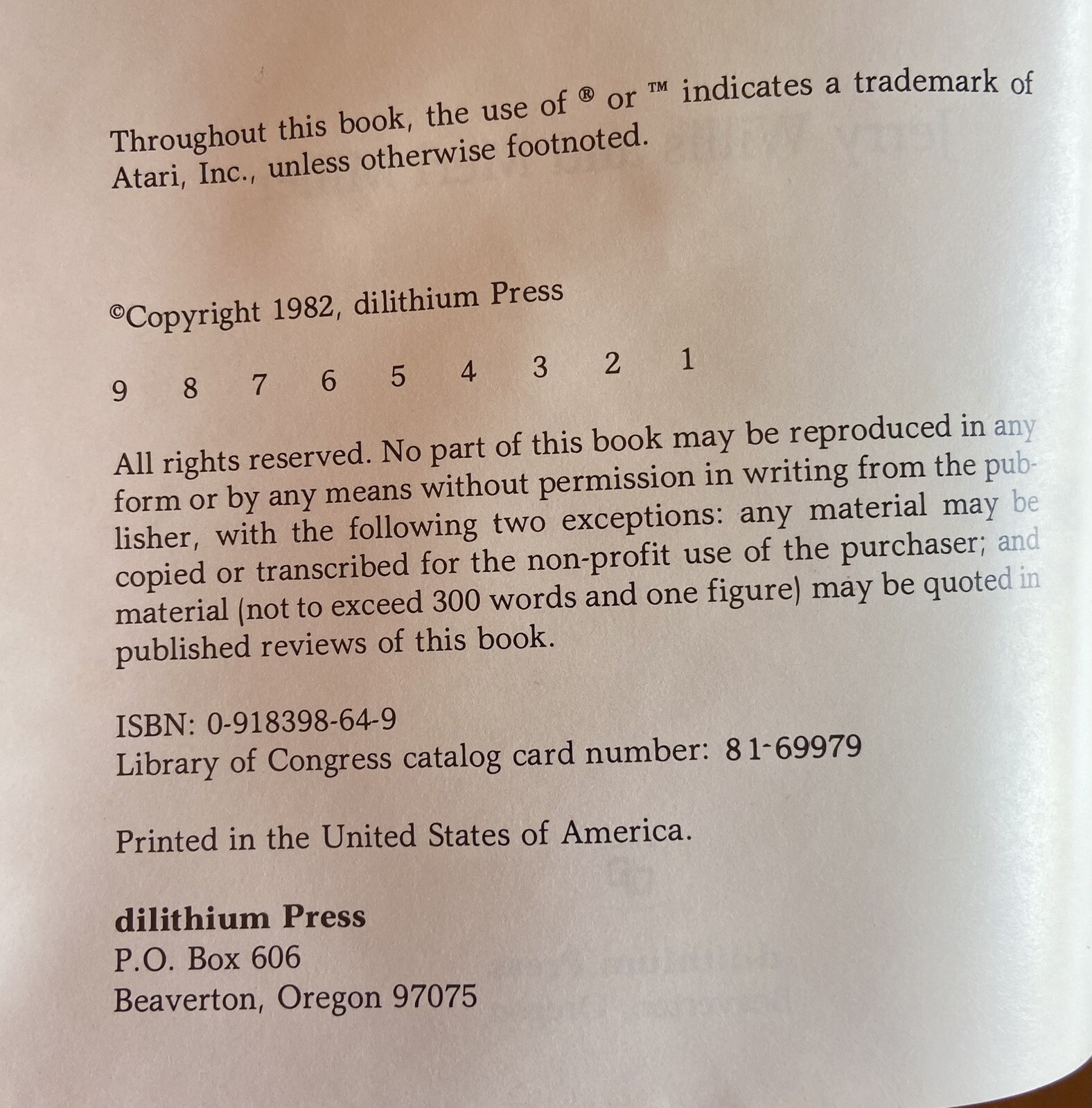 COMPUTERS FOR PEOPLE Book NOT FOR RESALE EDITION Atari 400 Atari 800 1200 810