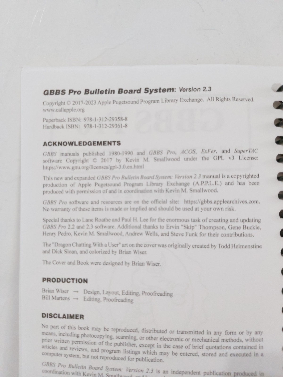 GBBS Pro Bulletin Board System: Version 2.3 by Bill Martens Paperback Book