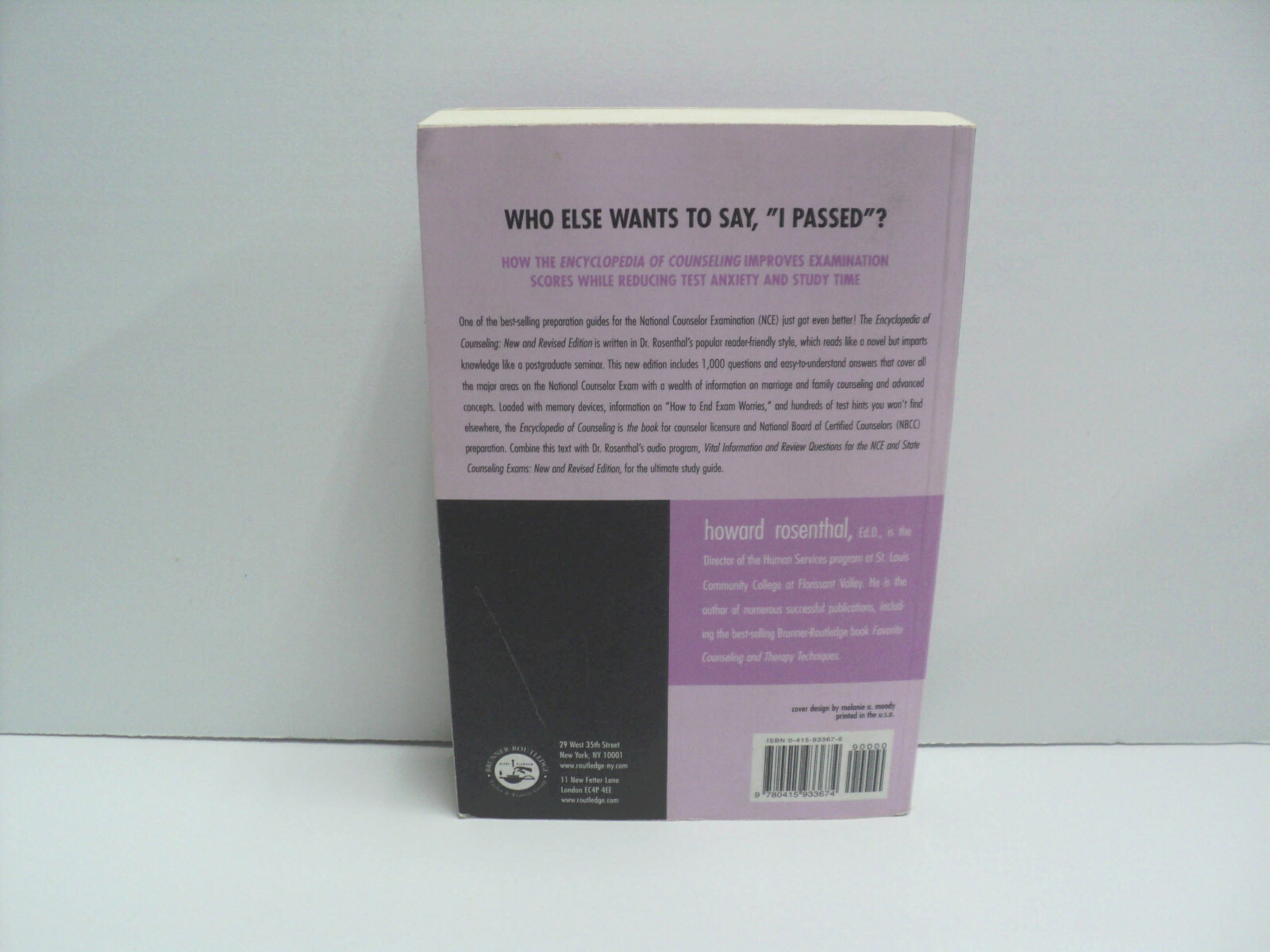 Encyclopedia of Counseling (2002) Paperback by Howard Rosenthal Very Good