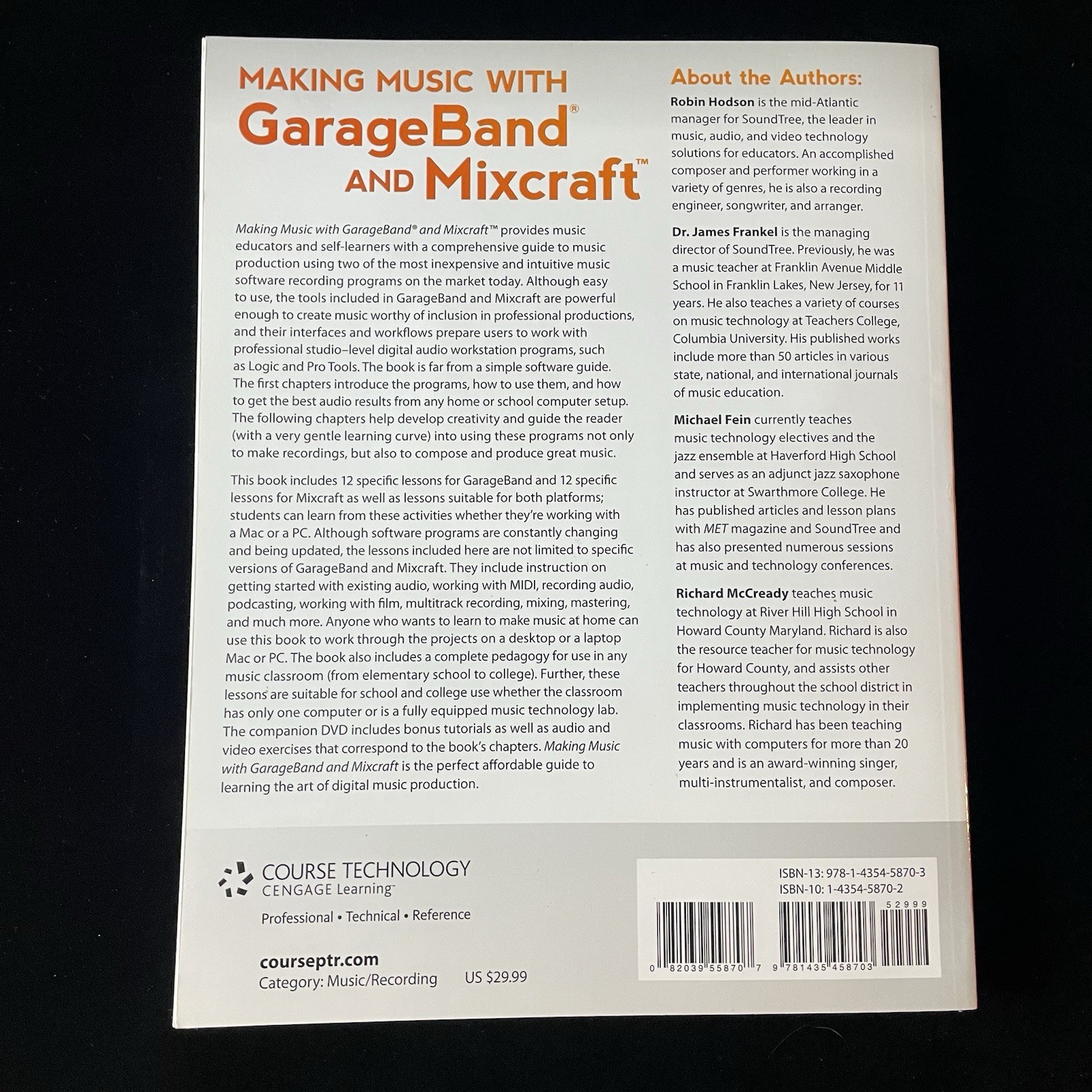 Making Music with GarageBand and Mixcraft Book with Companion DVD Hodson 2011