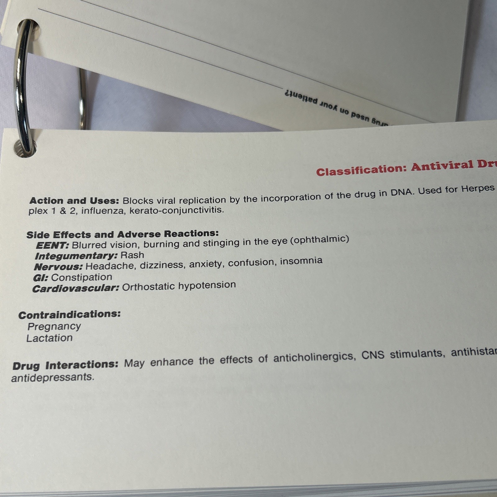 Medication Cards For Clinical Use Revised 1985 Edition Best Seller Expanded Edit