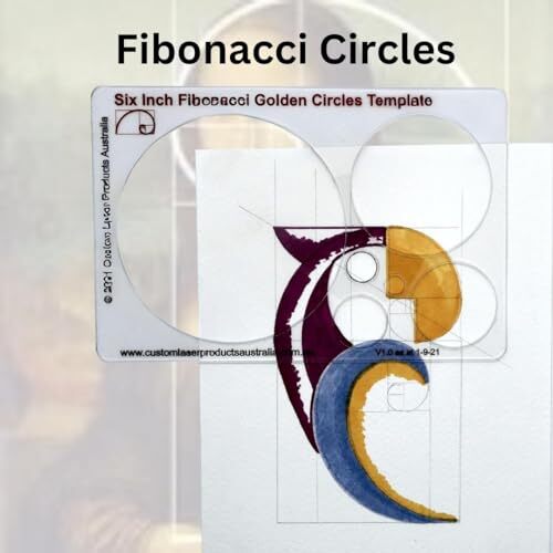 Fibonacci Spiral Stencil Template Golden Ratio Tool for Drawing and Design