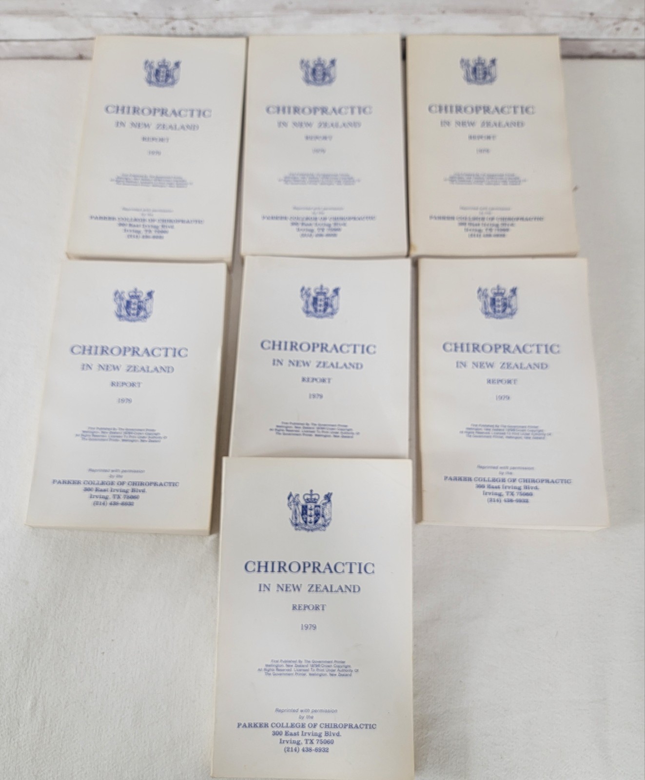 Bulk Lot of 7 Chiropractic in New Zealand 1979 Report Parker College Reprints