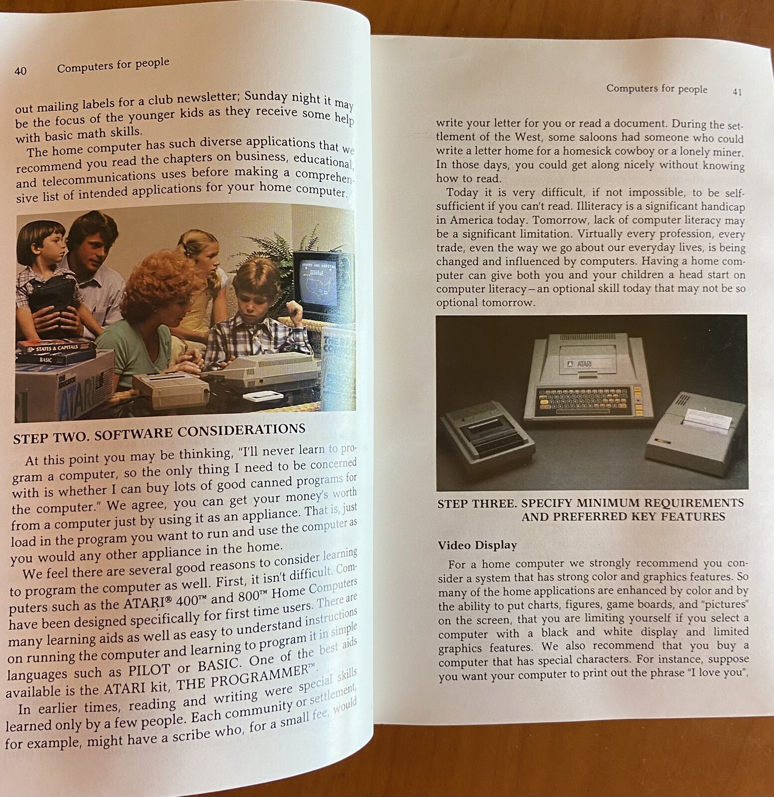 COMPUTERS FOR PEOPLE Book NOT FOR RESALE EDITION Atari 400 Atari 800 1200 810