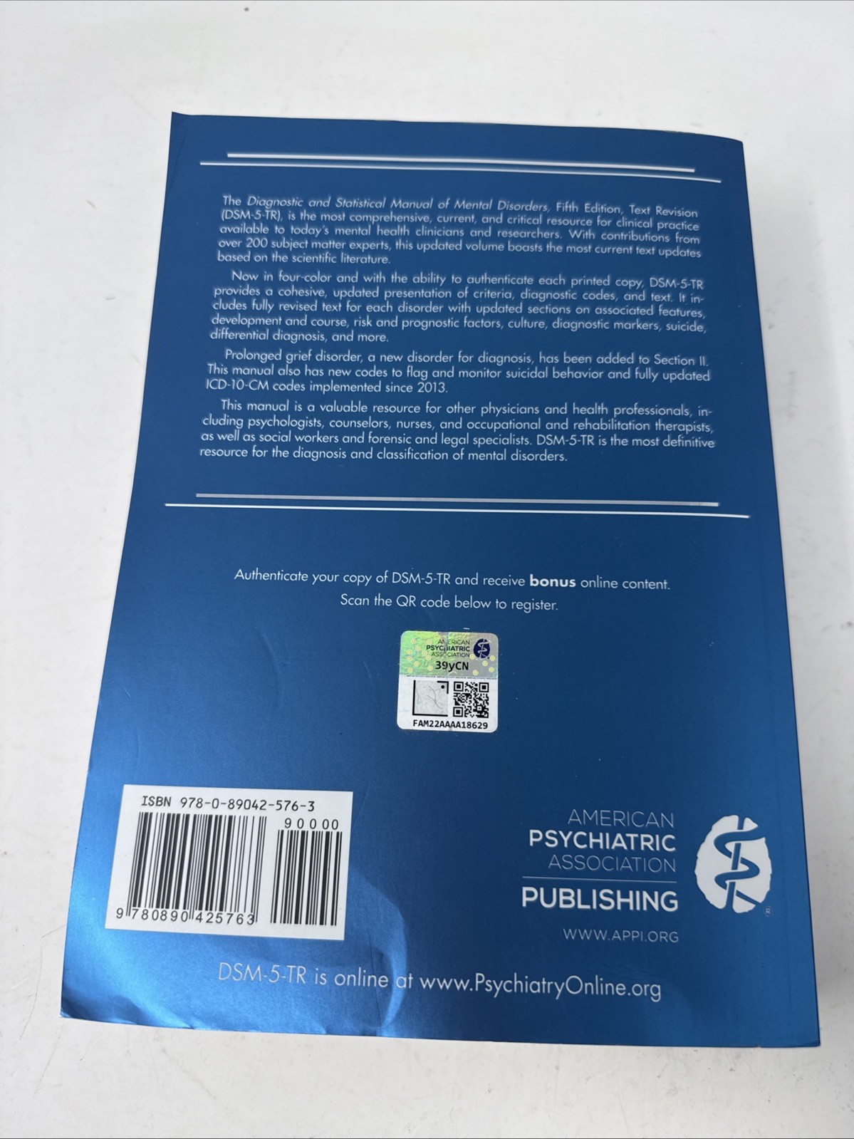 Diagnostic and Statistical Manual of Mental Disorders DSM-5-TR *Unused