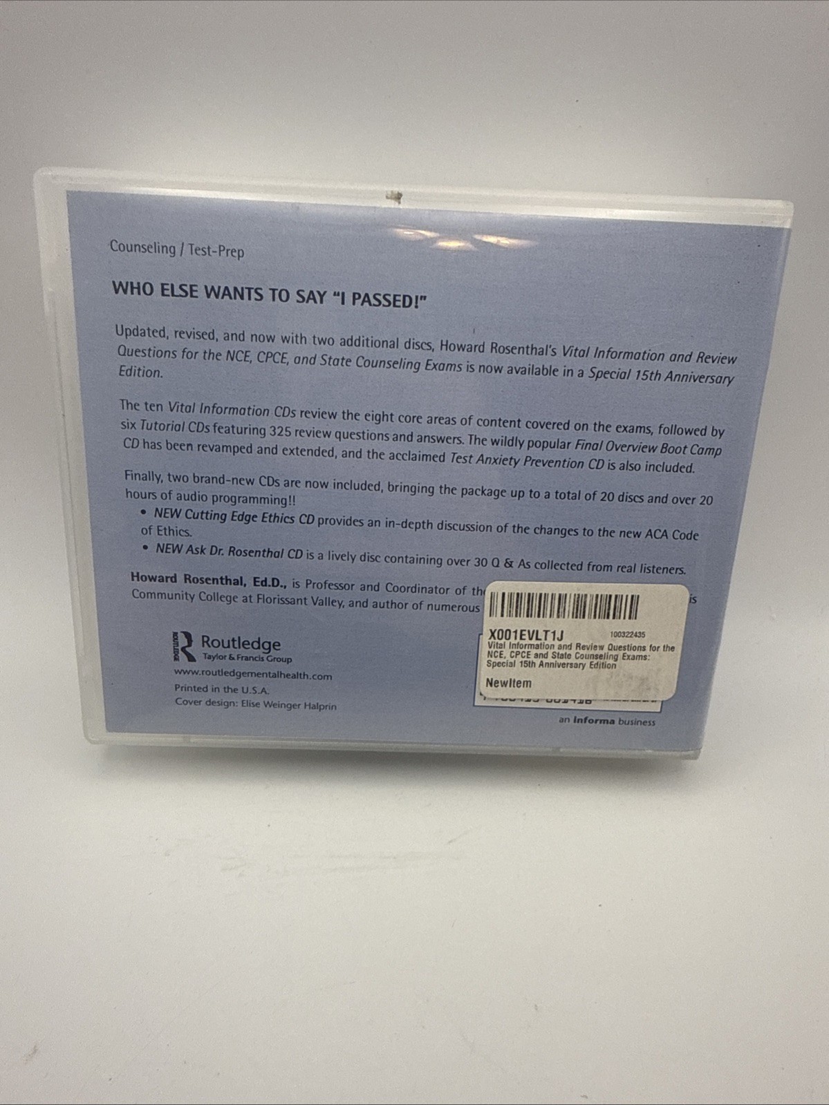 Vital Information and Review Questions-NCE and State Counseling Exams CD’s