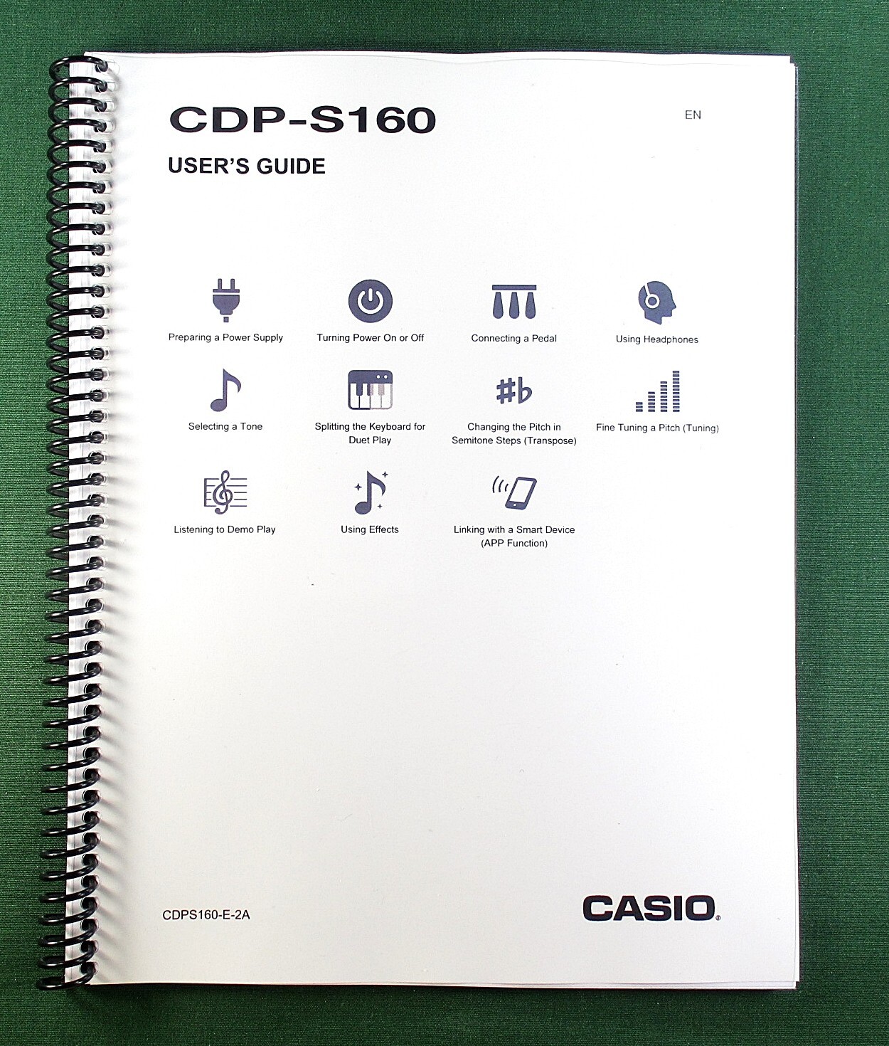 Casio CDP-S160 Instruction Manual: 32 Pages Coil Bound & Protective Covers!