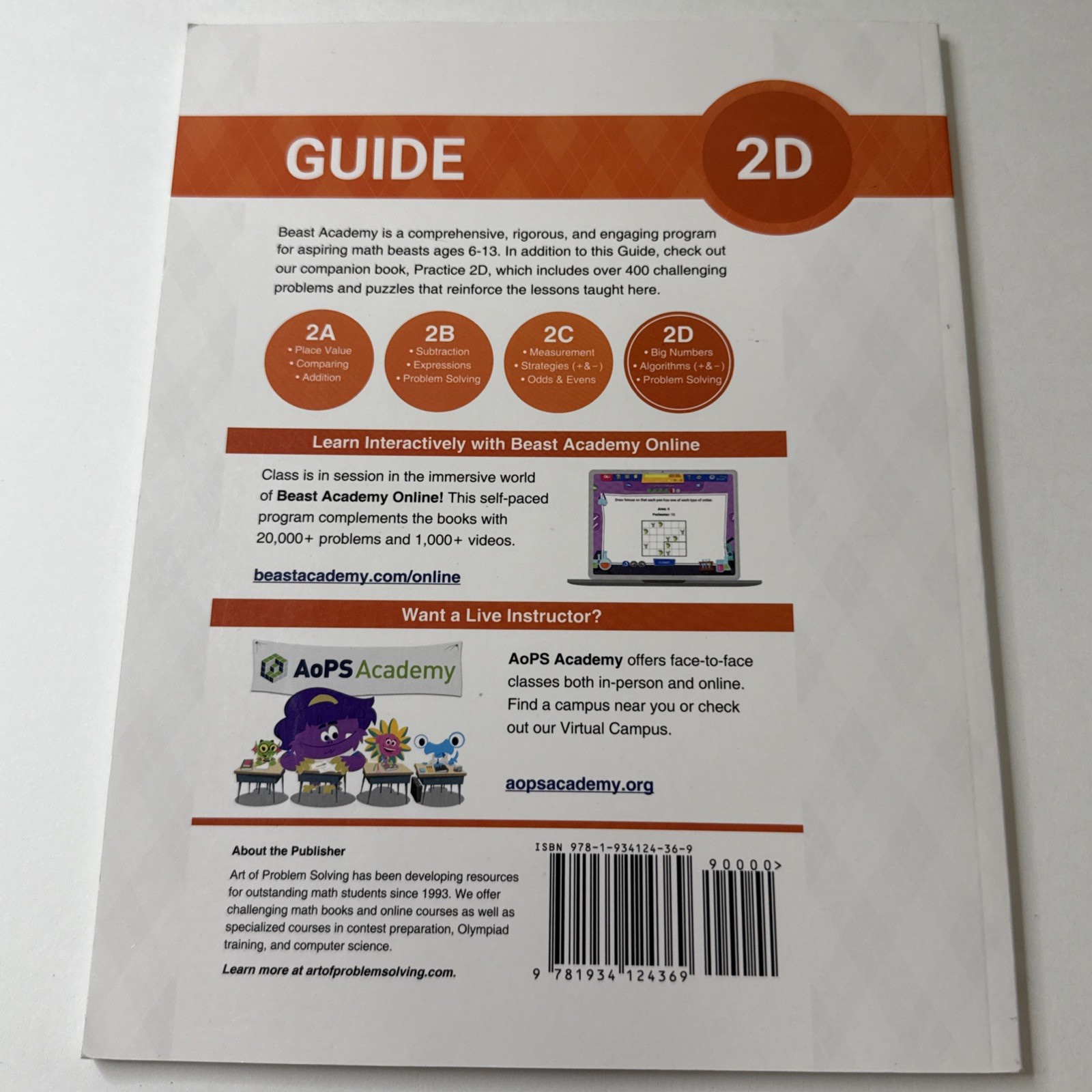Art of Problem Solving Beast Academy 2D Guide and Practice 2-Book Set -NEW