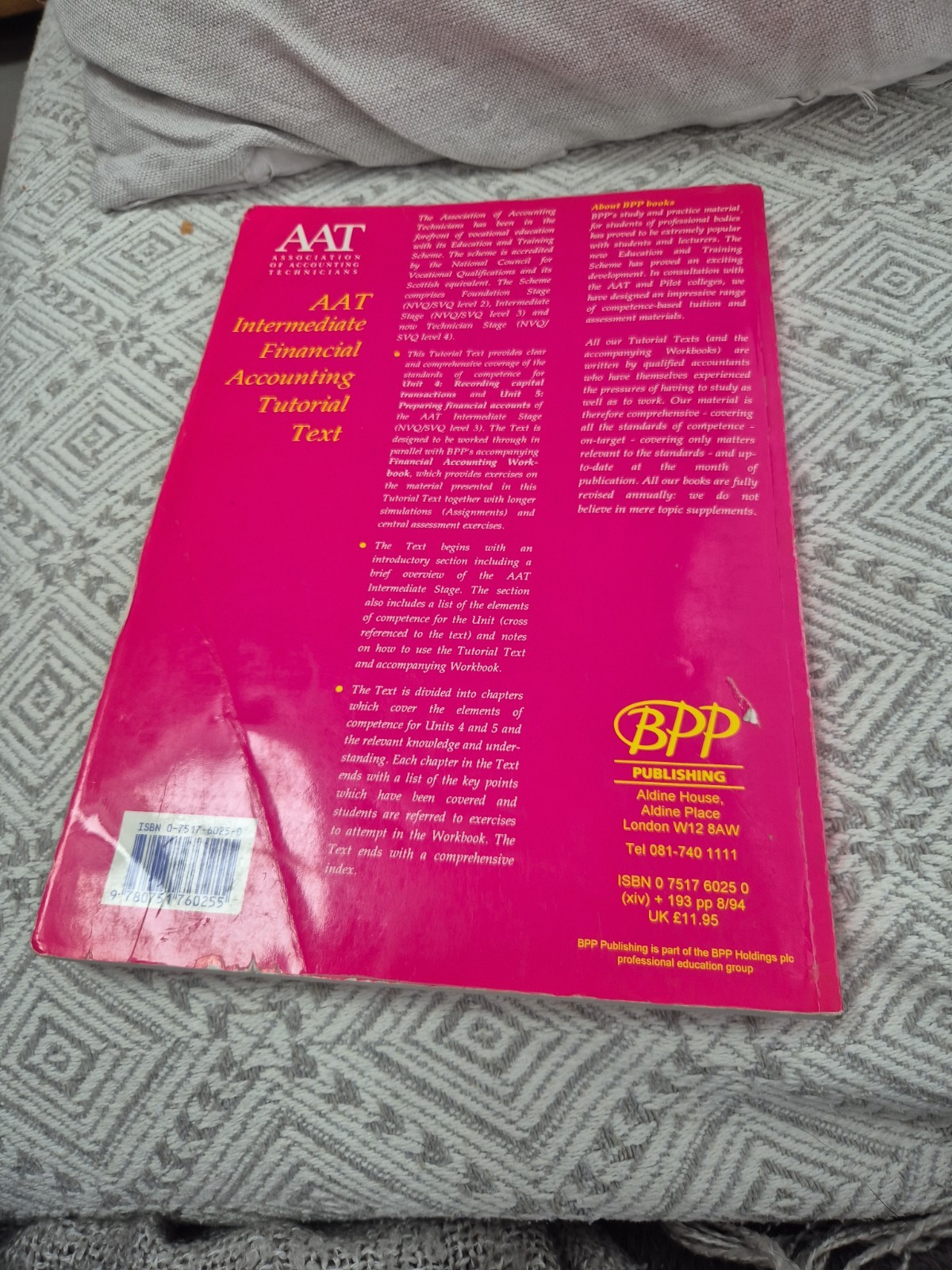 AAT NVQ: Financial Accounting INTERMEDIATE Units 4 & 5 (TUTORIAL TEXT) Book