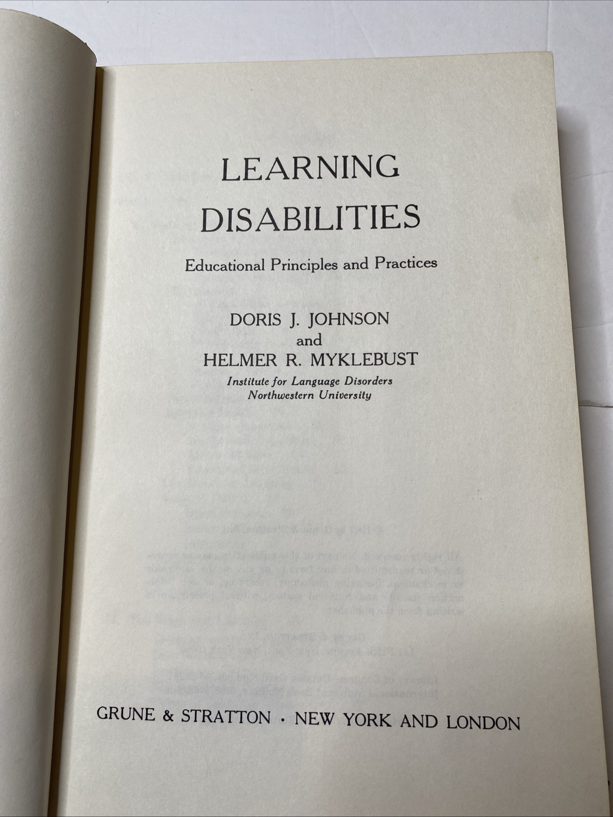 LEARNING DISABILITIES: EDUCATIONAL PRINCIPLES AND By Doris J. Johnson & Helmer