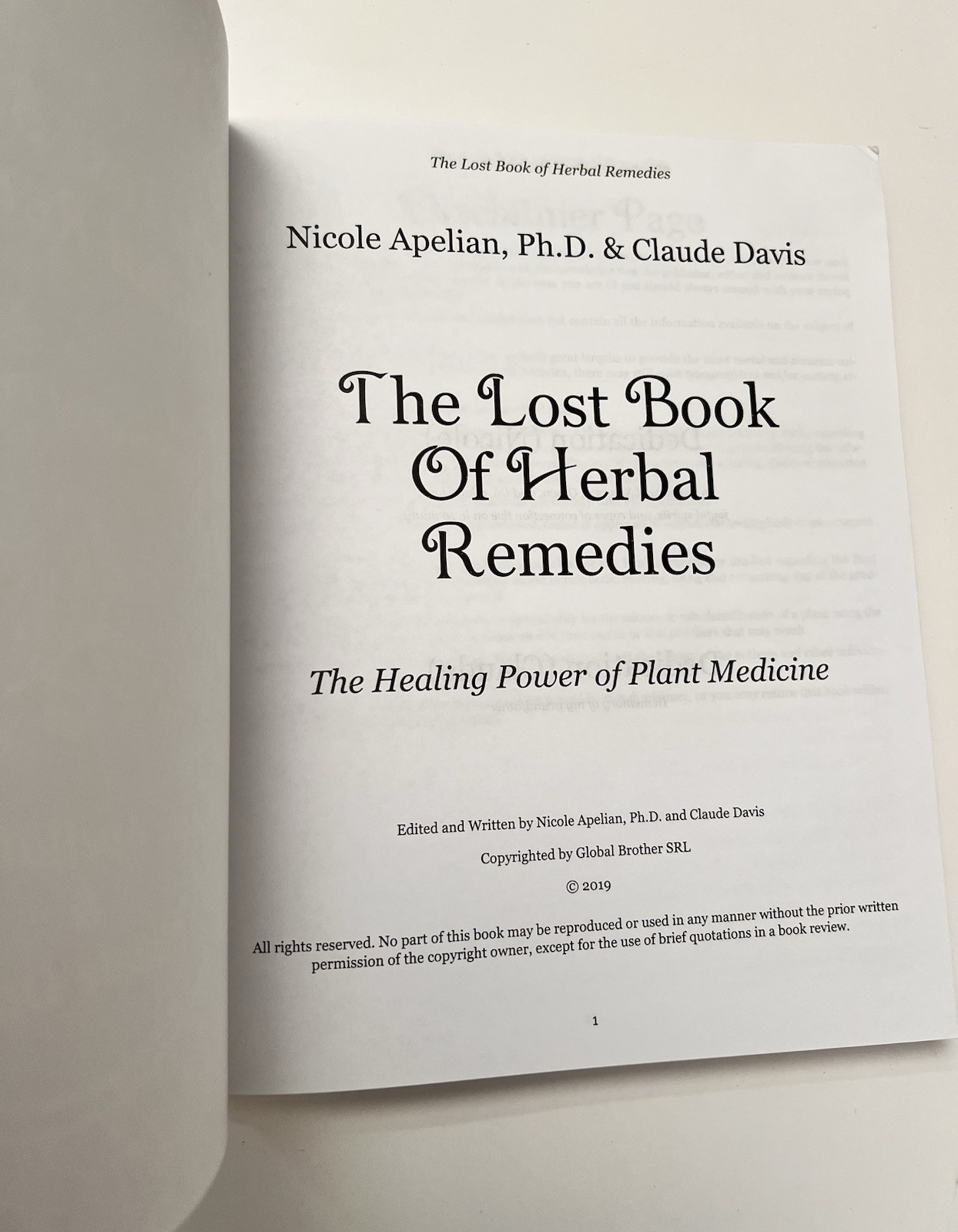 Lost Book of Remedies by Nicole Apelian and Claude Davis Sr. (2018, Uk- a Format