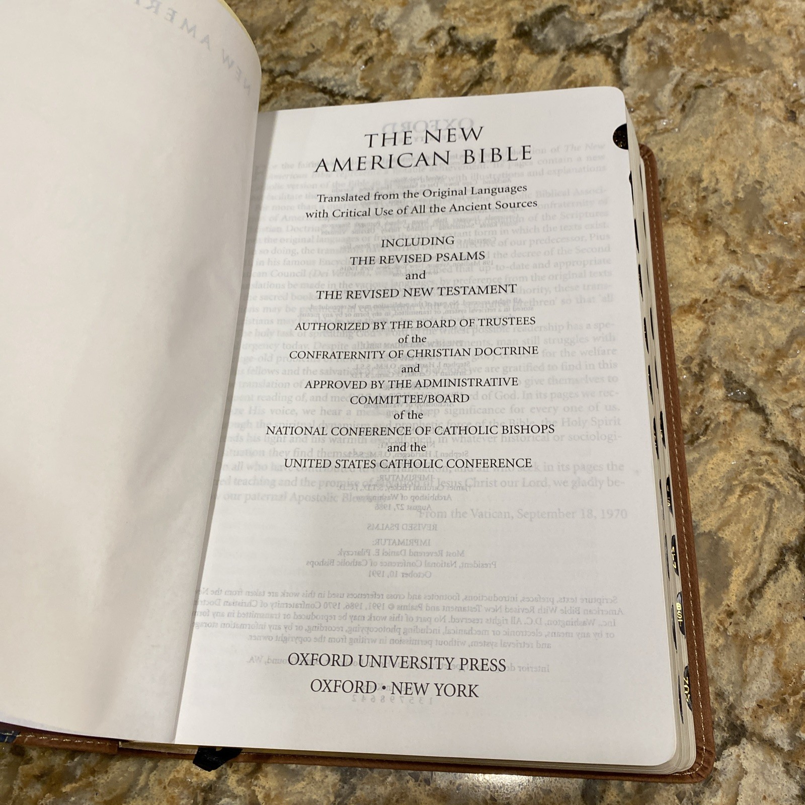 The New American Bible Large Print Edition Oxford University Press 12 Point Type