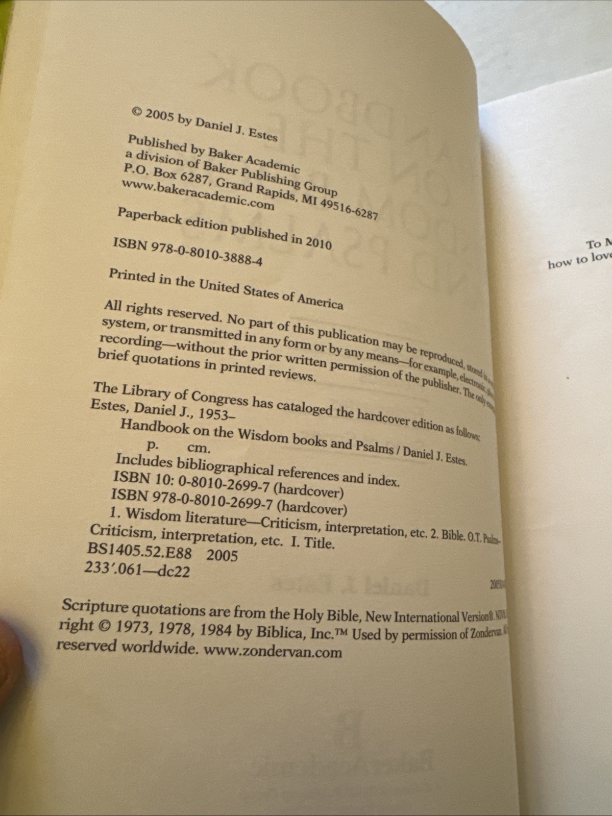 Handbook on the Wisdom Books and Psalms