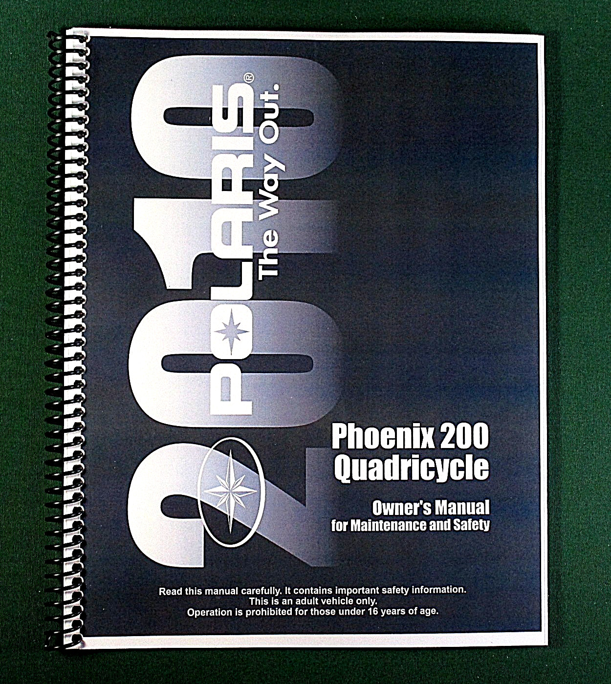 2010 Polaris Phoenix 200 Quadricycle ATV Owner’s Manual: 96 Pages & Clear Covers