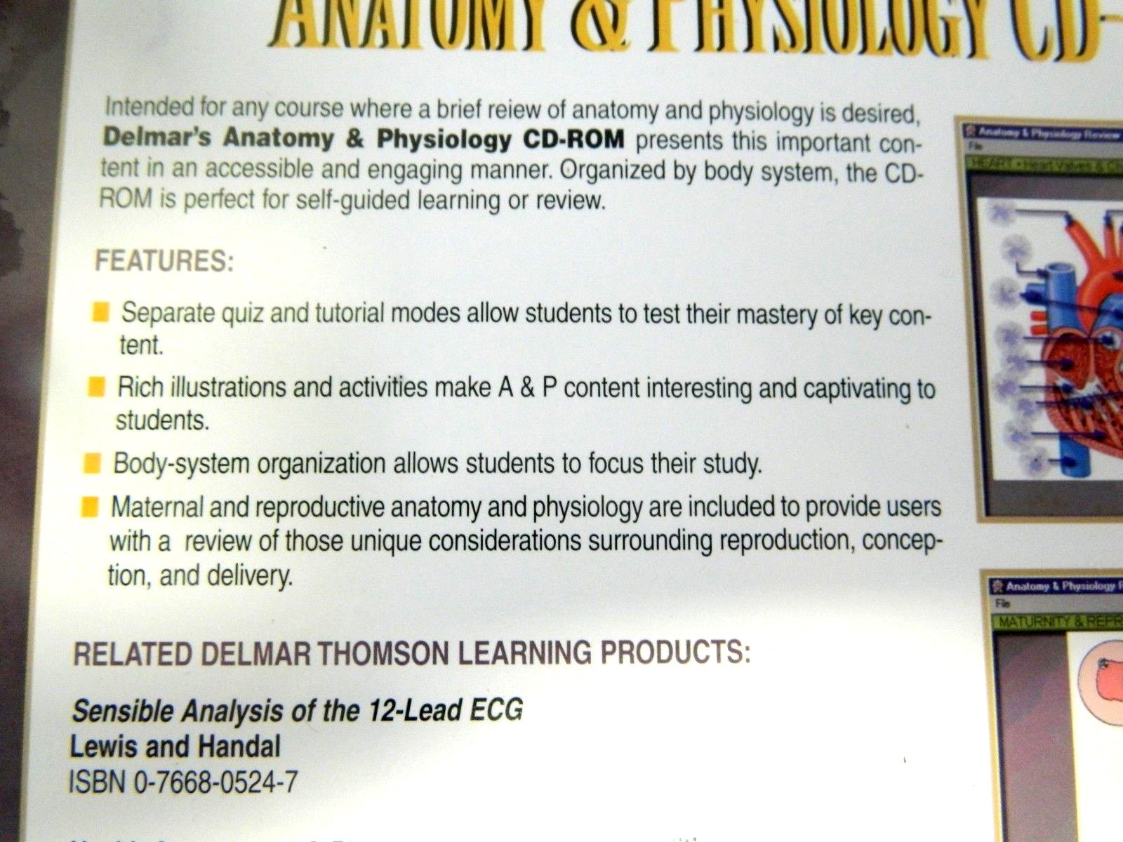 Delmar’s Anatomy and Physiology CD-ROM Thomson Learning Nursing Education Tool