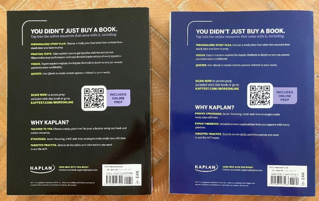 KAPLAN ACT Total Prep 2026 & ACT Premium Prep 2026 new – never used