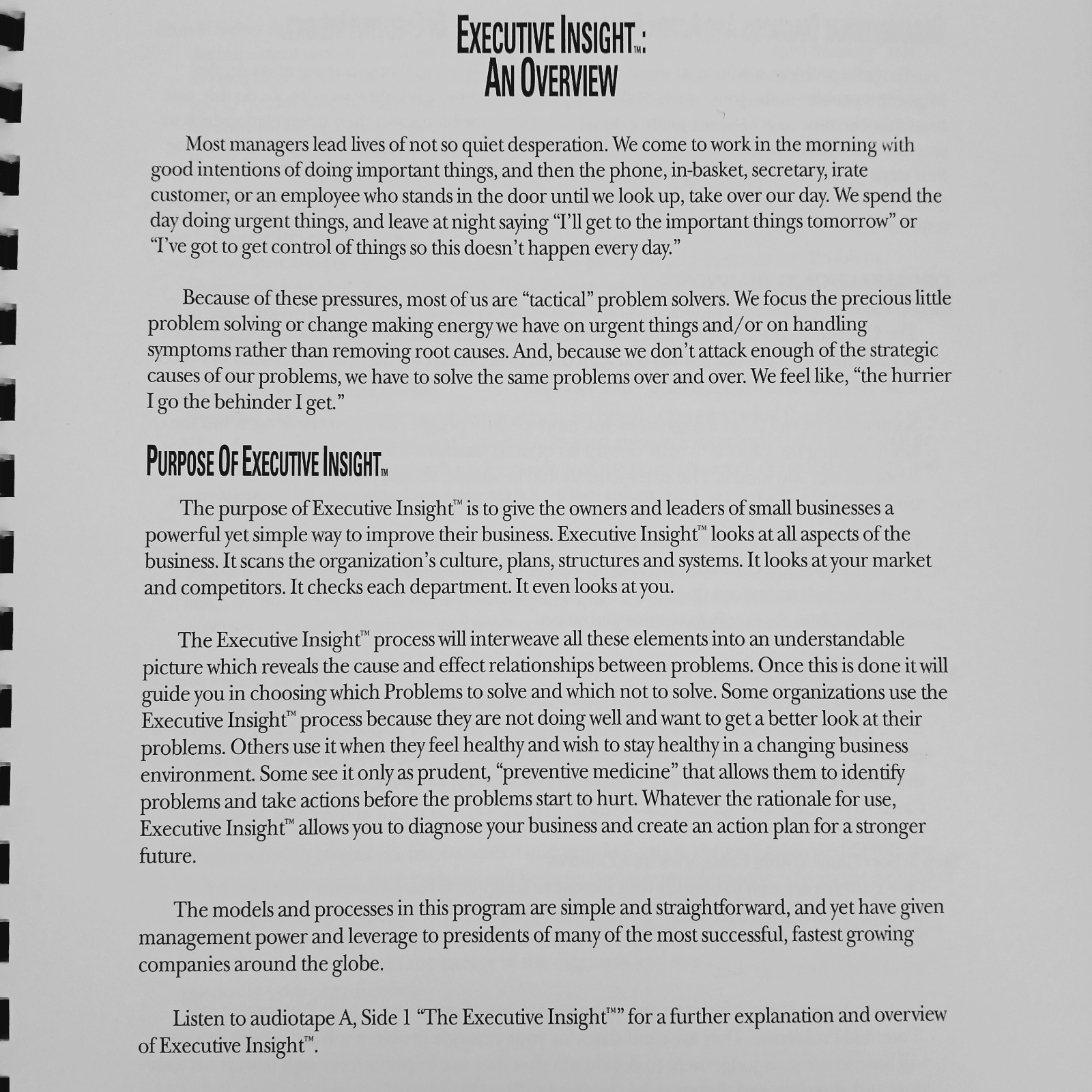 Growing Your Business Executive Insight Program Complete Course with Cassettes