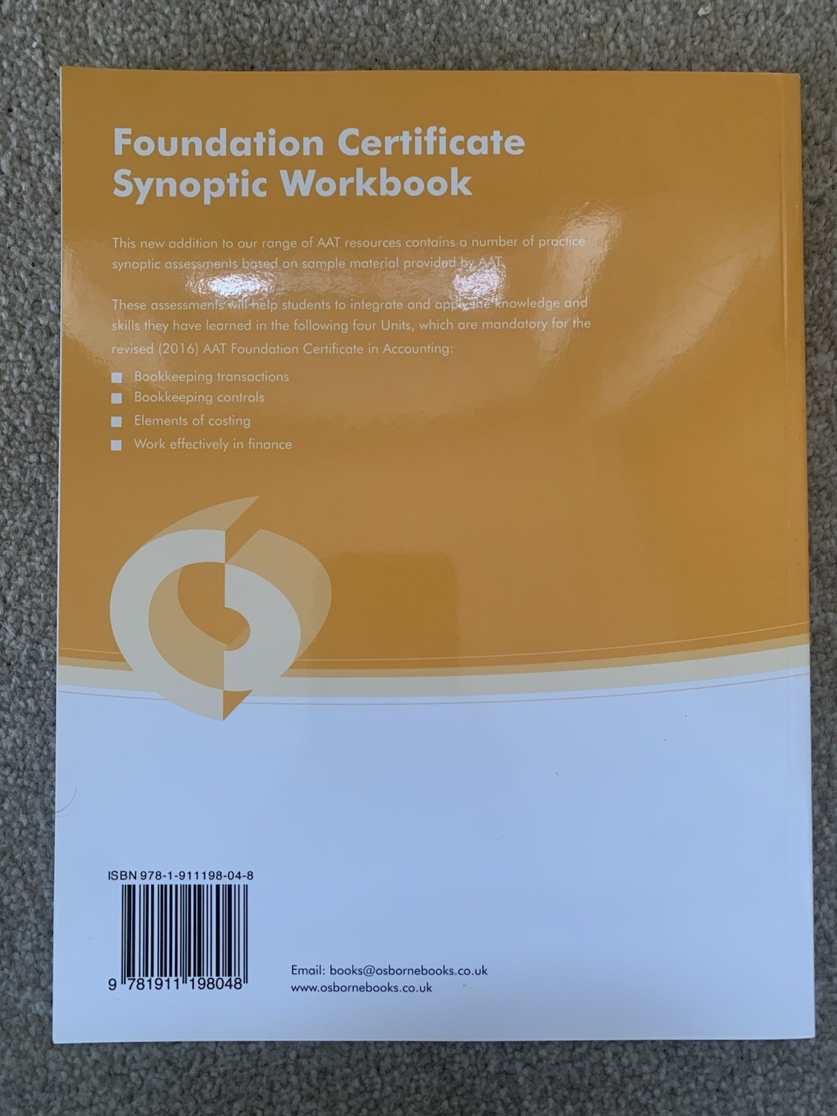 5 FOUNDATION CERTIFICATE IN ACCOUNTING WORKBOOKS IOSBOURNE BOOKS