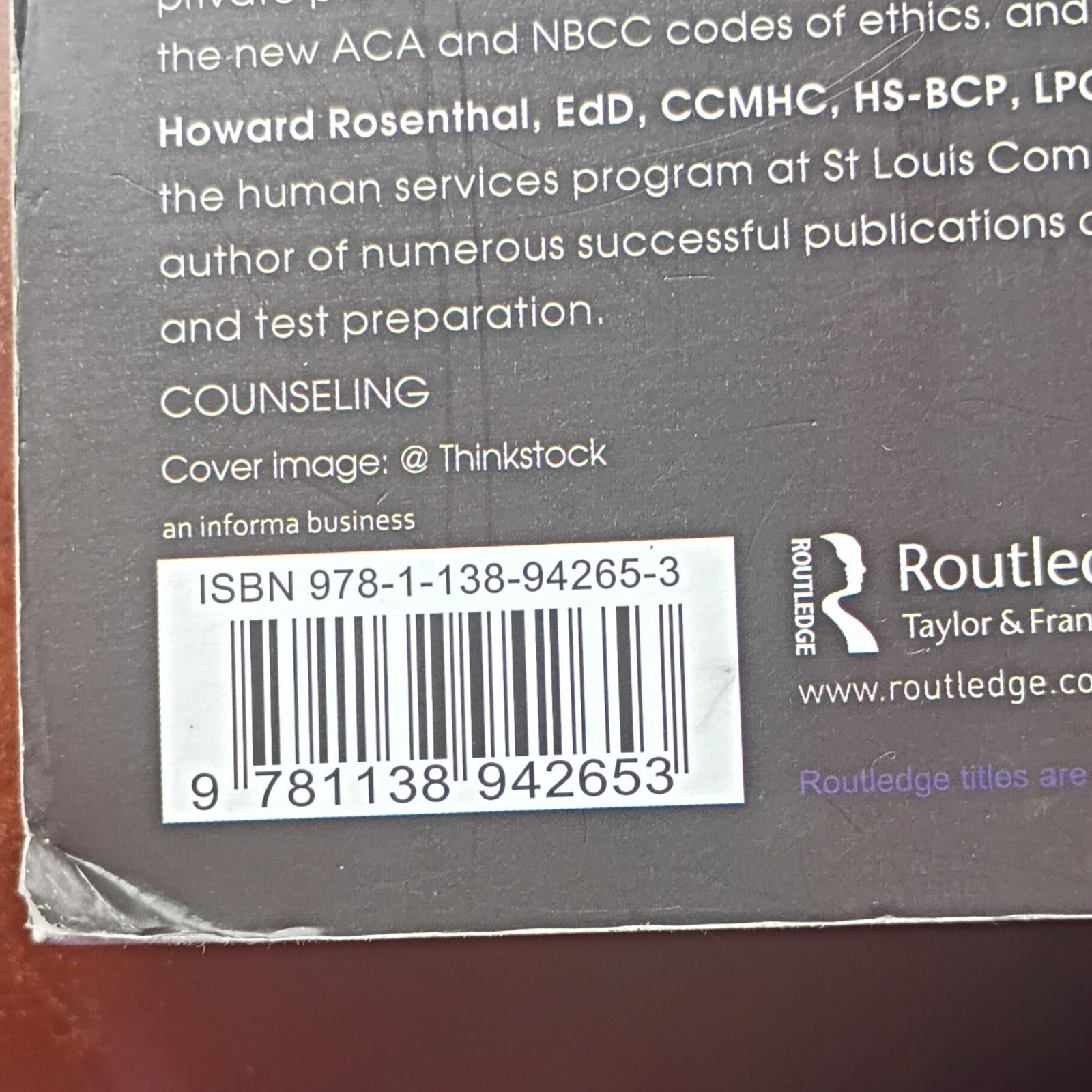 Routledge Encyclopedia of Counseling Fourth Edition by Howard Rosenthal