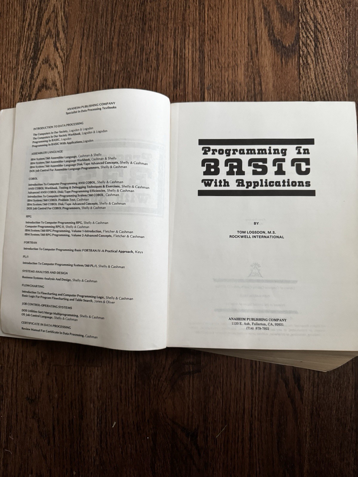 Programming In Basic With Applications Vintage (1977) Computer Programming Book